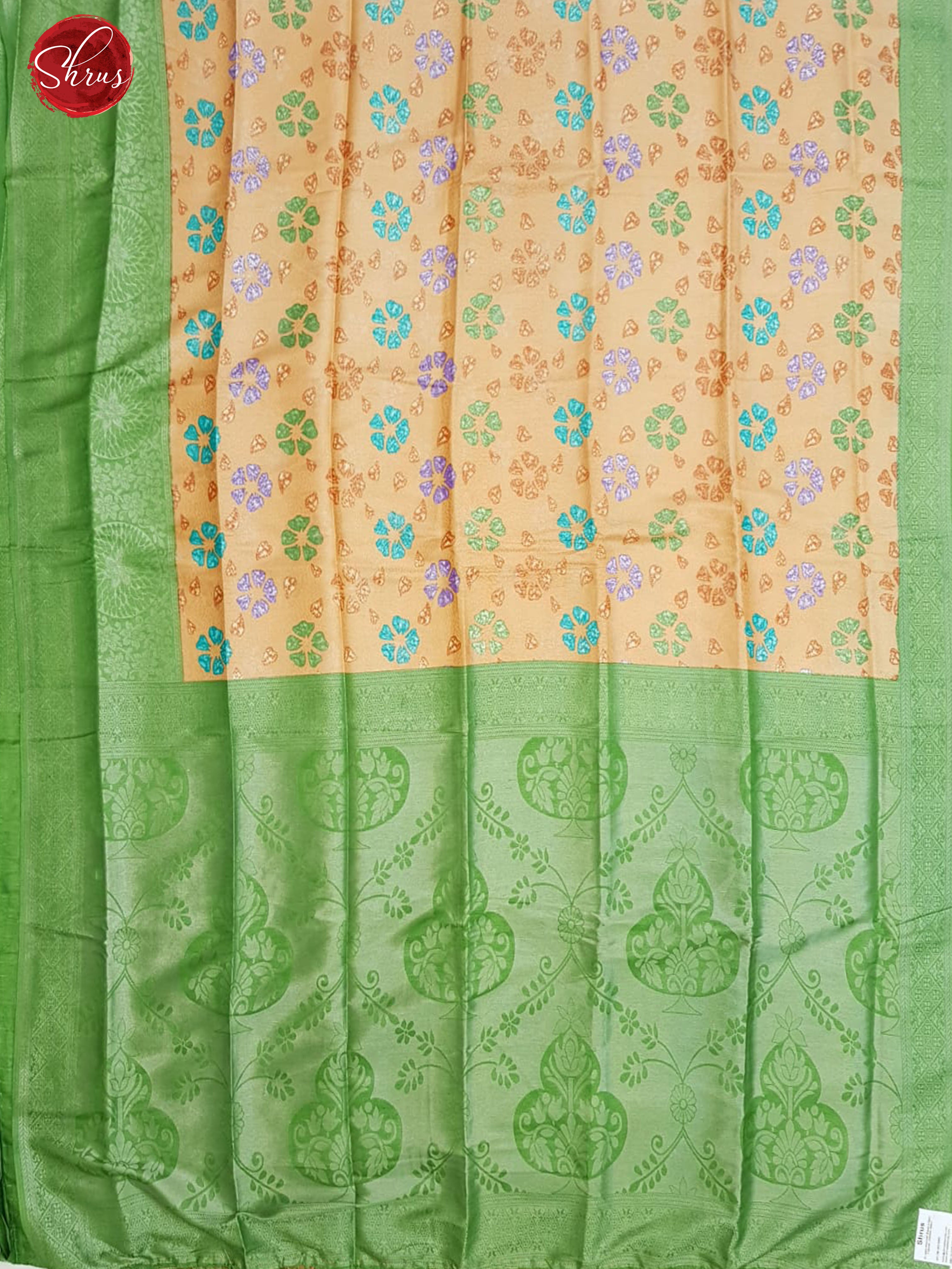 Orange & Green- Semi Georgette on the body & Contrast zari border - Shop on ShrusEternity.com