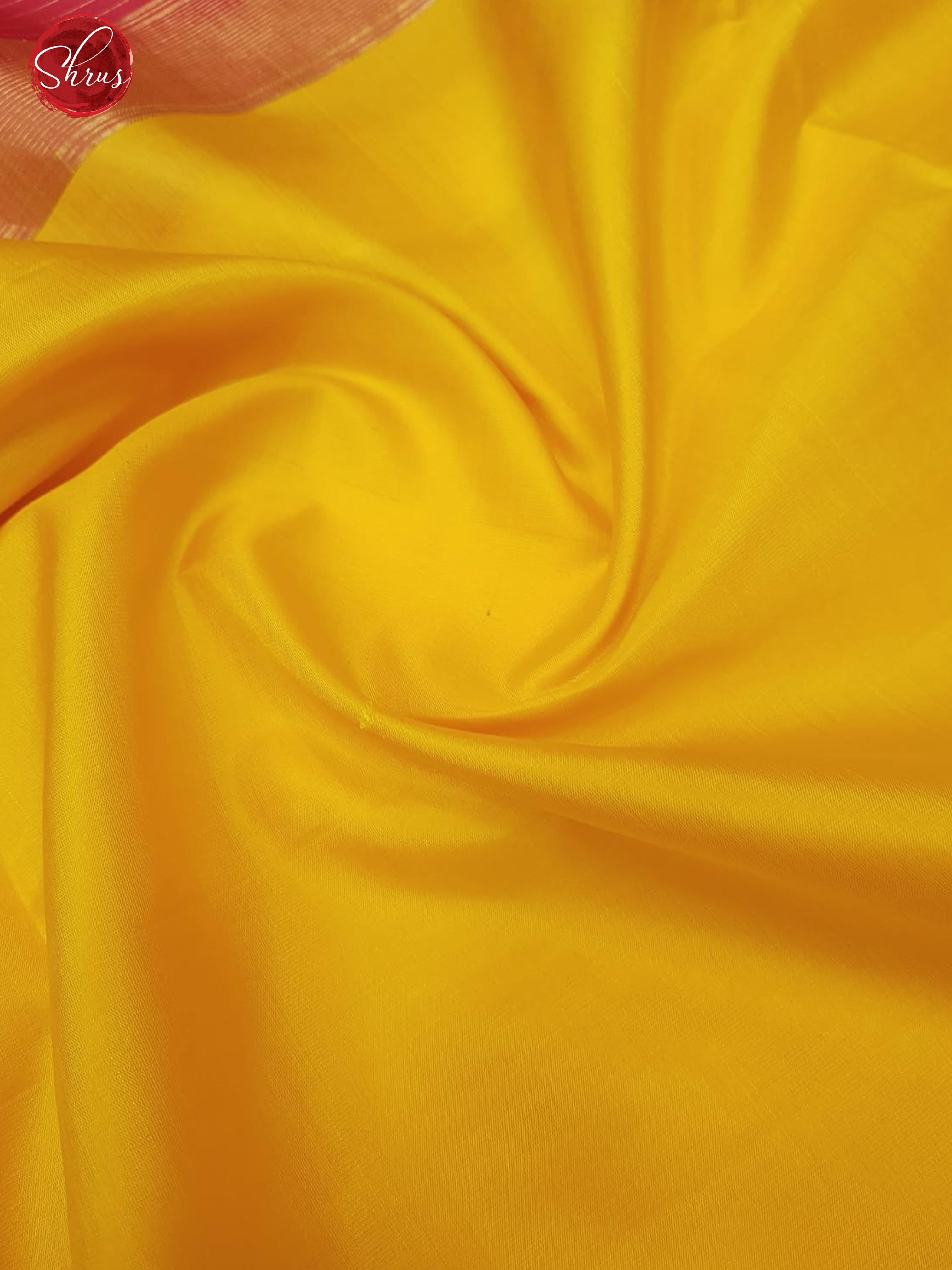 Yellow & Pink - Soft Silk with plain body & thin zari border - Shop on ShrusEternity.com