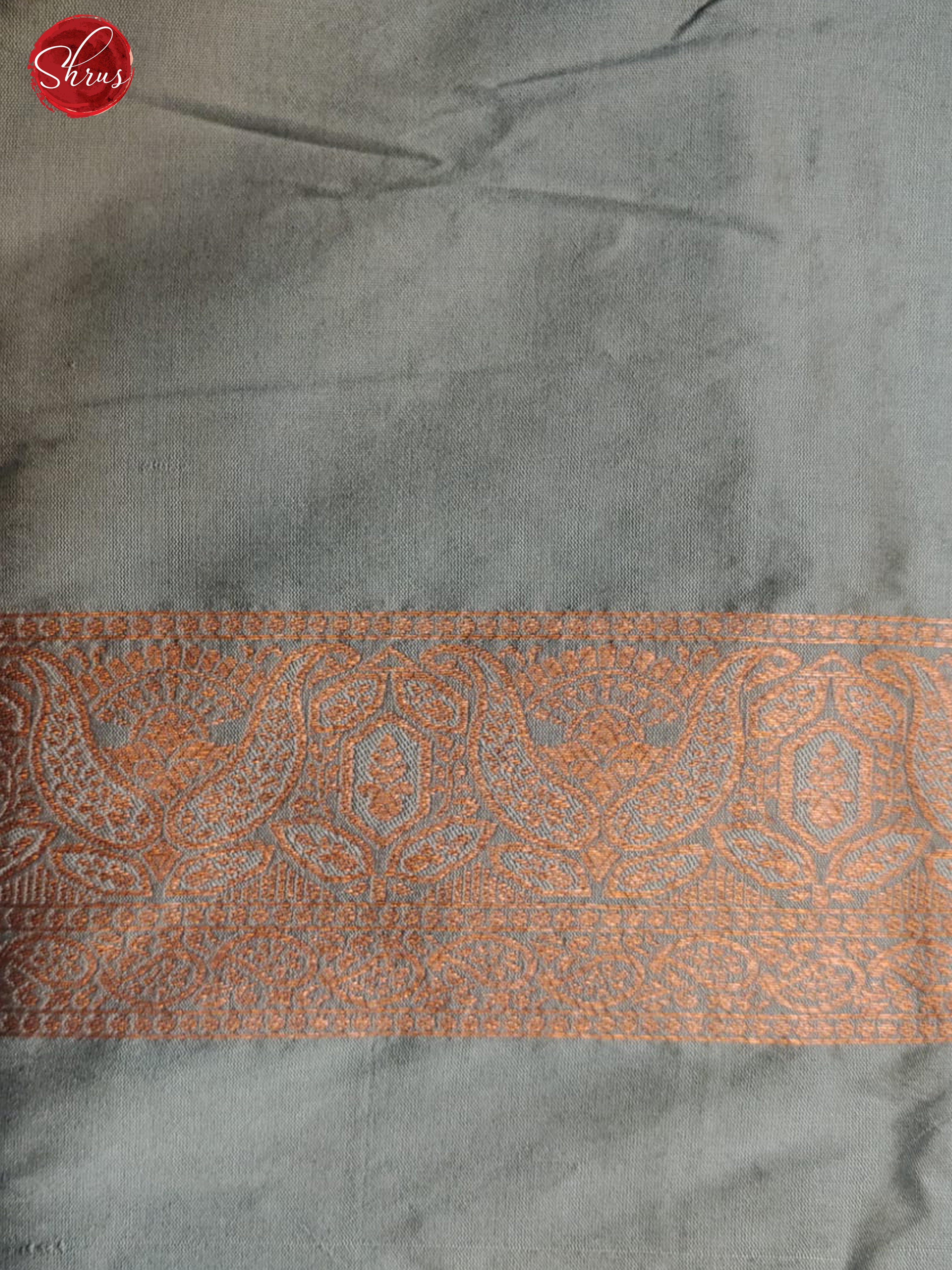 Grey(Single Tone)- Semi Khatan with zari woven floral motifs on the body & Zari Border - Shop on ShrusEternity.com