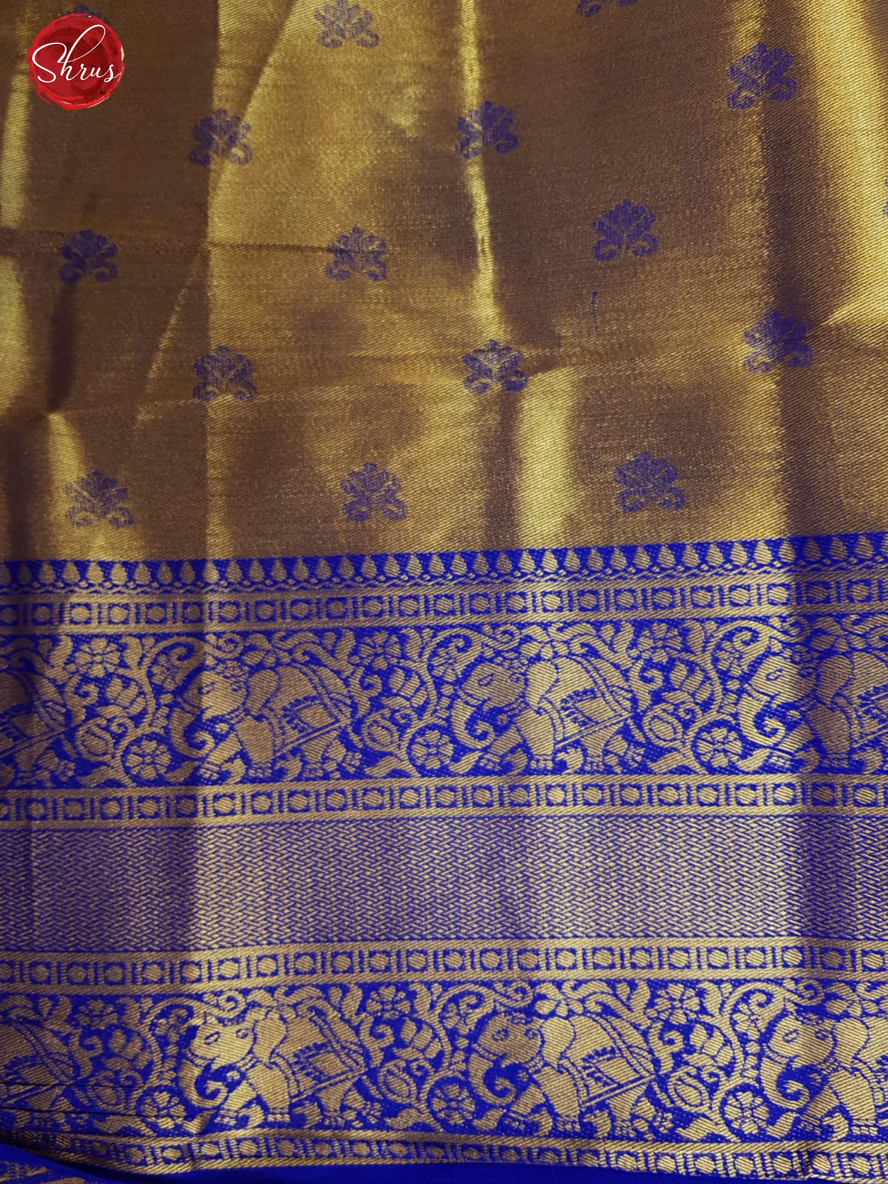 Pink & Blue - Semi Kanchipuram Dola Silk with zari brocade on the body & Contrast Zari Border - Shop on ShrusEternity.com