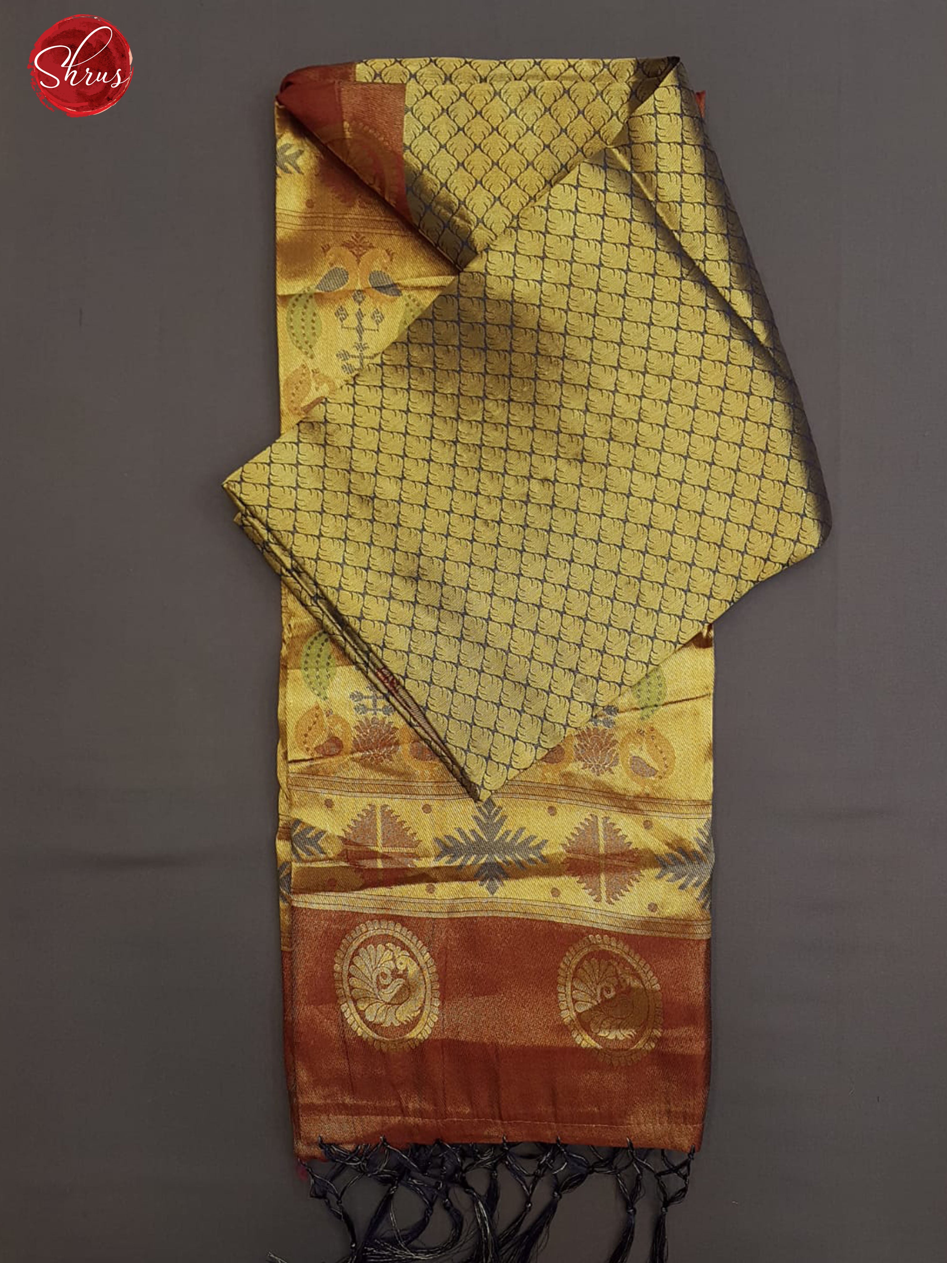 Blue & Red - Semi Kanchipuram Dola Silk with zari woven floral brocade on the body & Contrast Zari Border - Shop on ShrusEternity.com