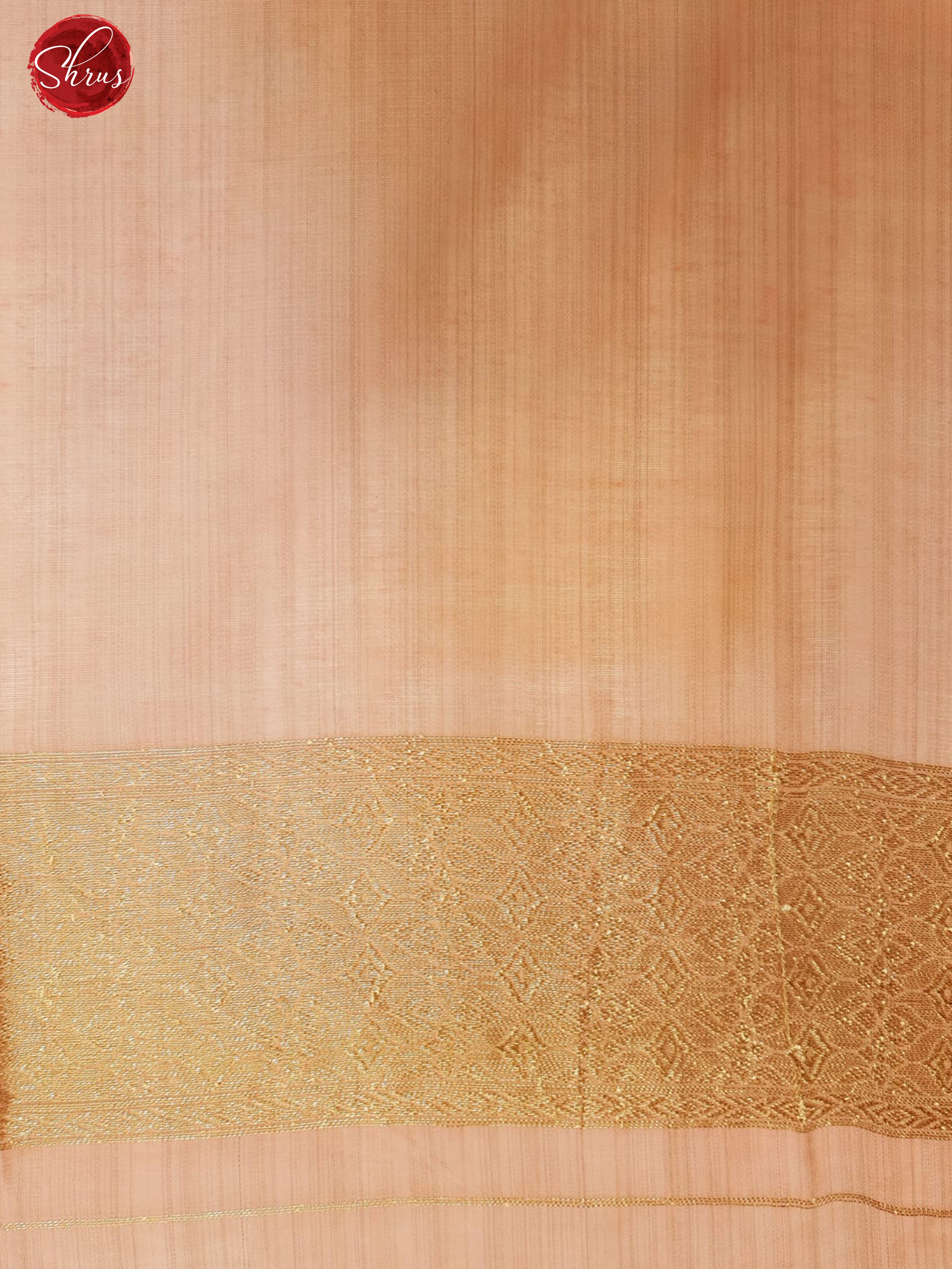 Peach(Single Tone)- Semi Banarasi with gold , silver zari buttas on the body & zari border - Shop on ShrusEternity.com