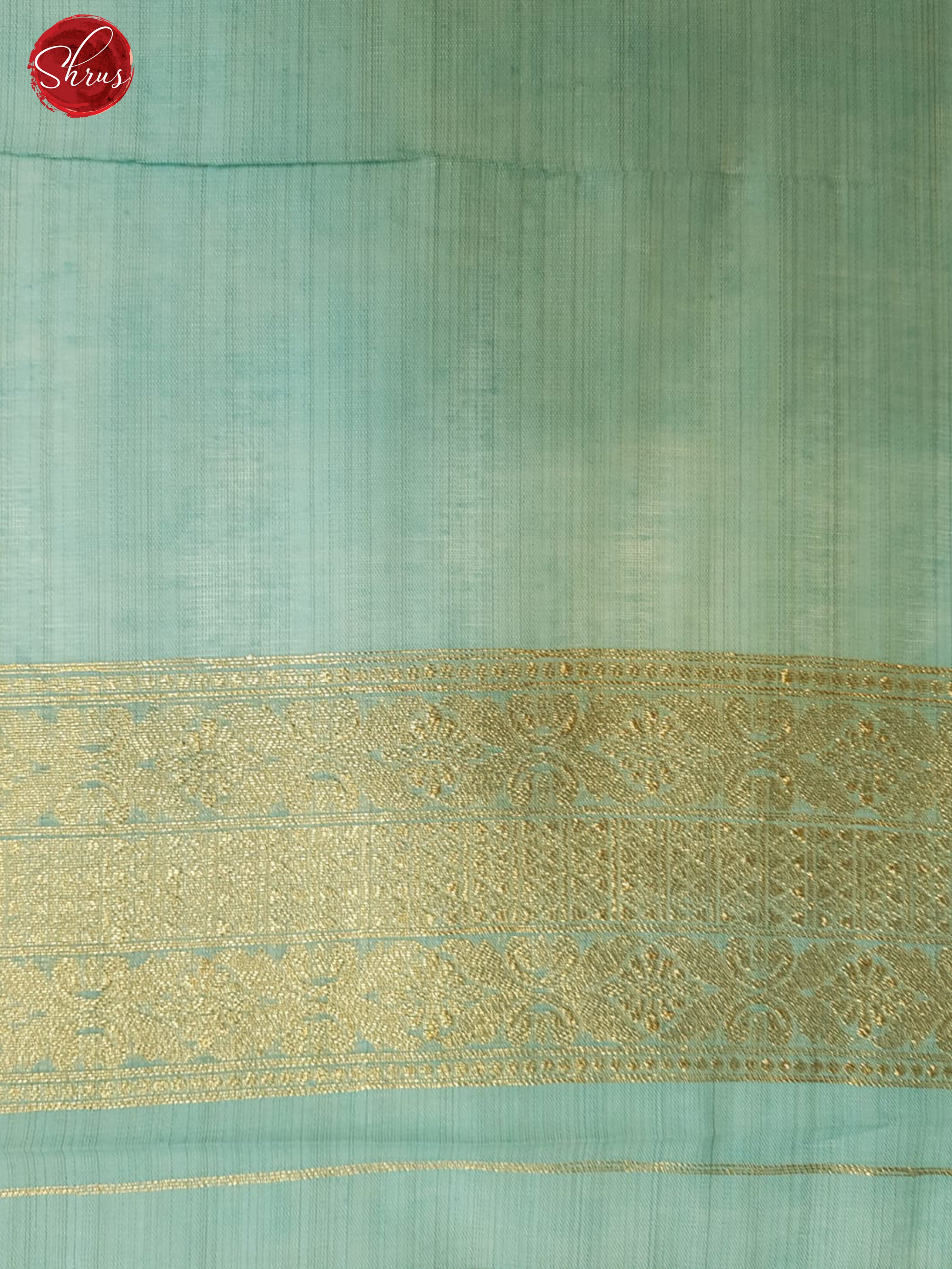 Blue(Single Tone)- Semi Banarasi with gold, silver zari buttas on the body & Zari Border - Shop on ShrusEternity.com