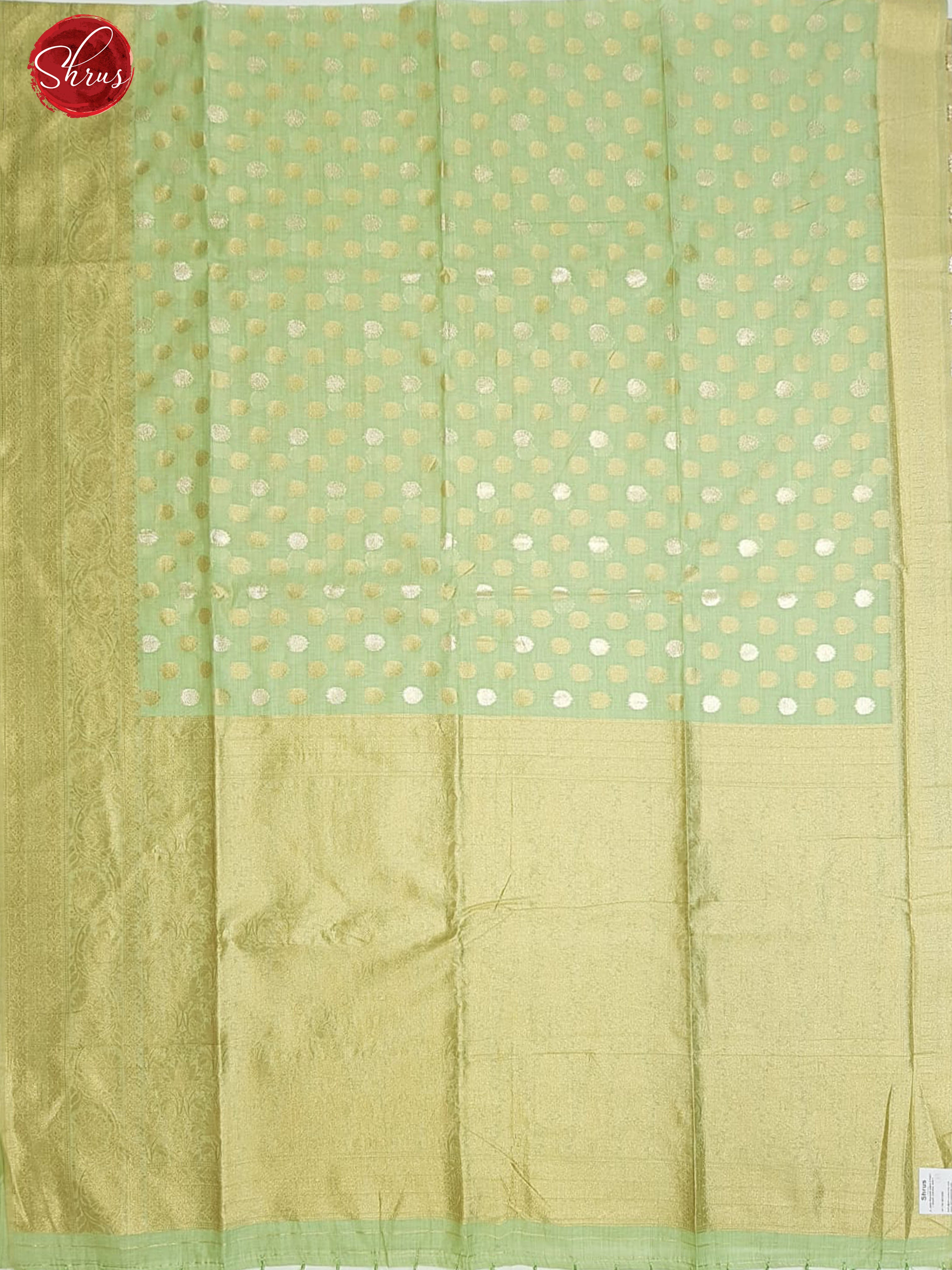 Green (Single Tone)- Semi Banarasi with zari woven buttas on the body& Zari Border - Shop on ShrusEternity.com