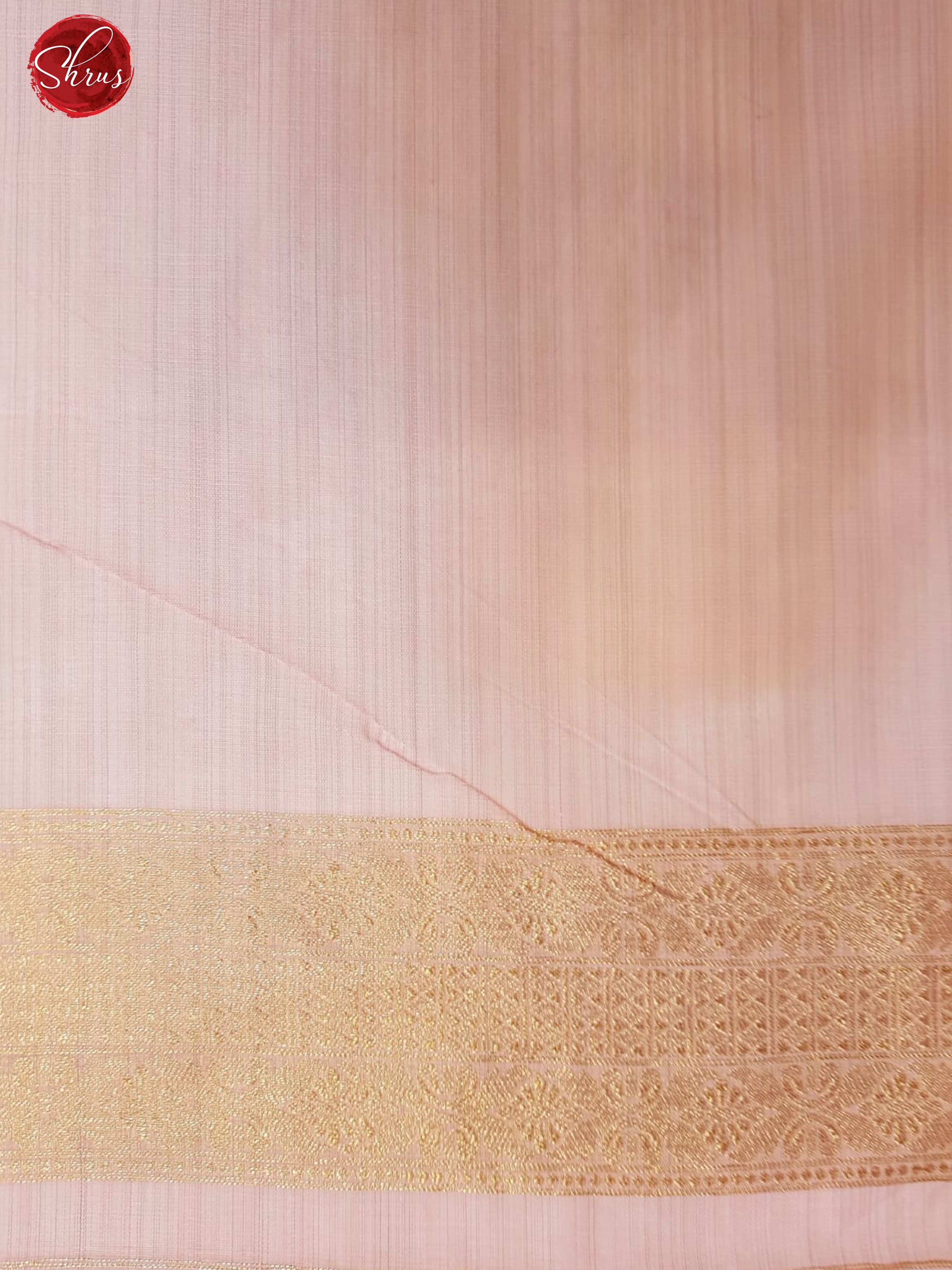 Pink(Single Tone)- Semi Banarasi with gold, silver zari buttas on the body& zari Border - Shop on ShrusEternity.com