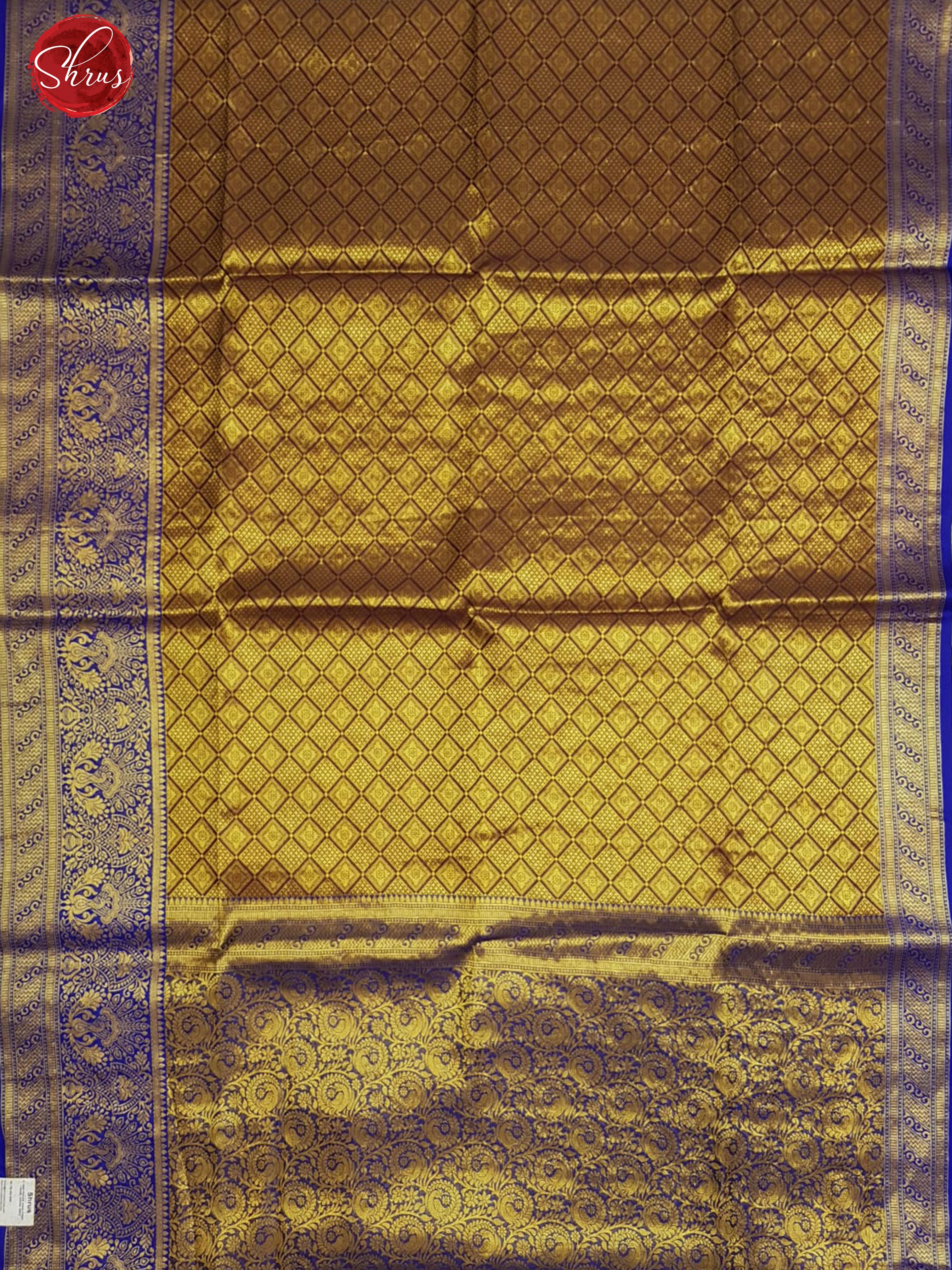 Purple & Blue - Semi Kanchipuram Dola Silk with zari woven brocade on the body & Contrast zari Border - Shop on ShrusEternity.com
