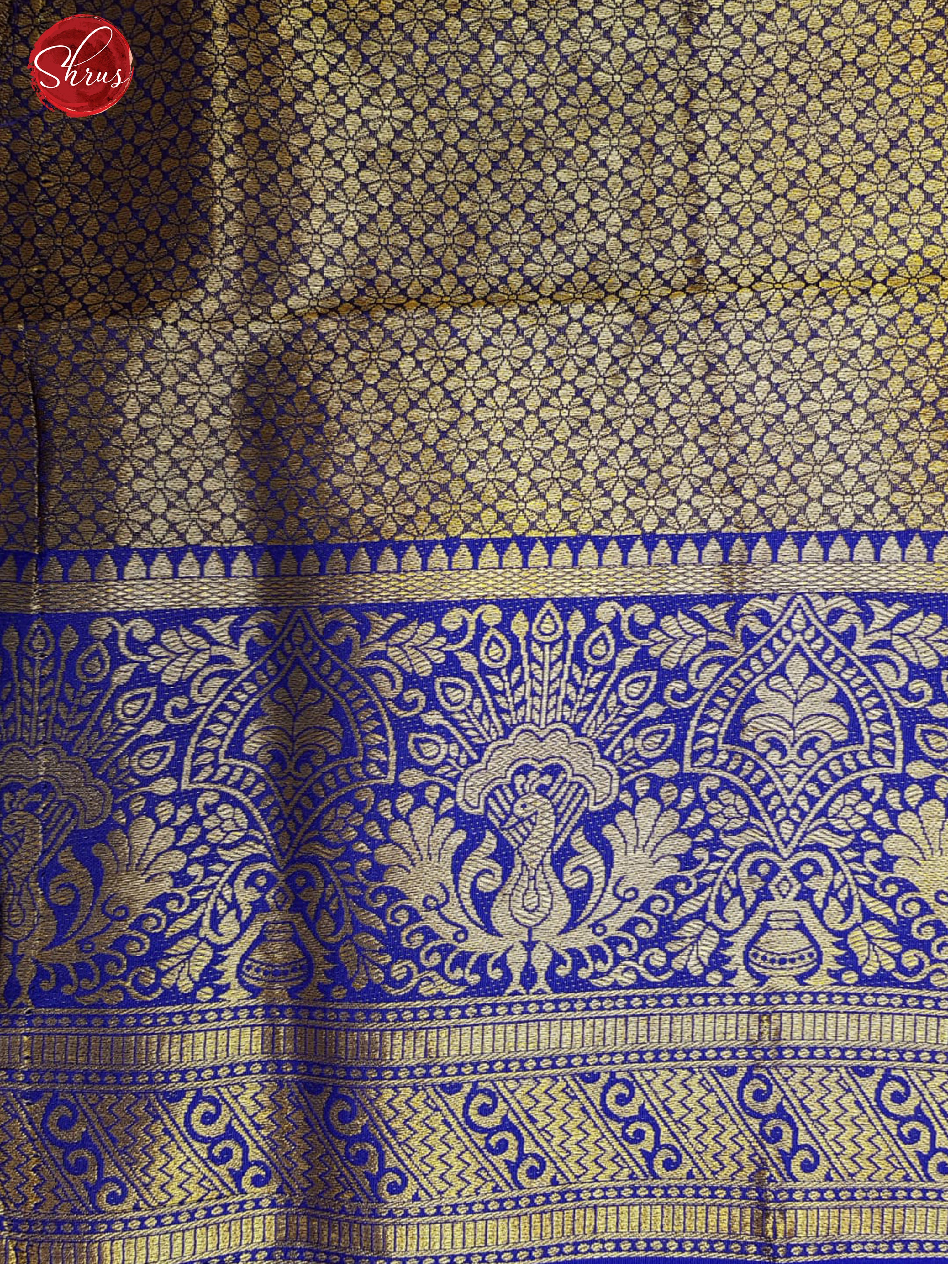 Purple & Blue - Semi Kanchipuram Dola Silk with zari woven brocade on the body & Contrast zari Border - Shop on ShrusEternity.com