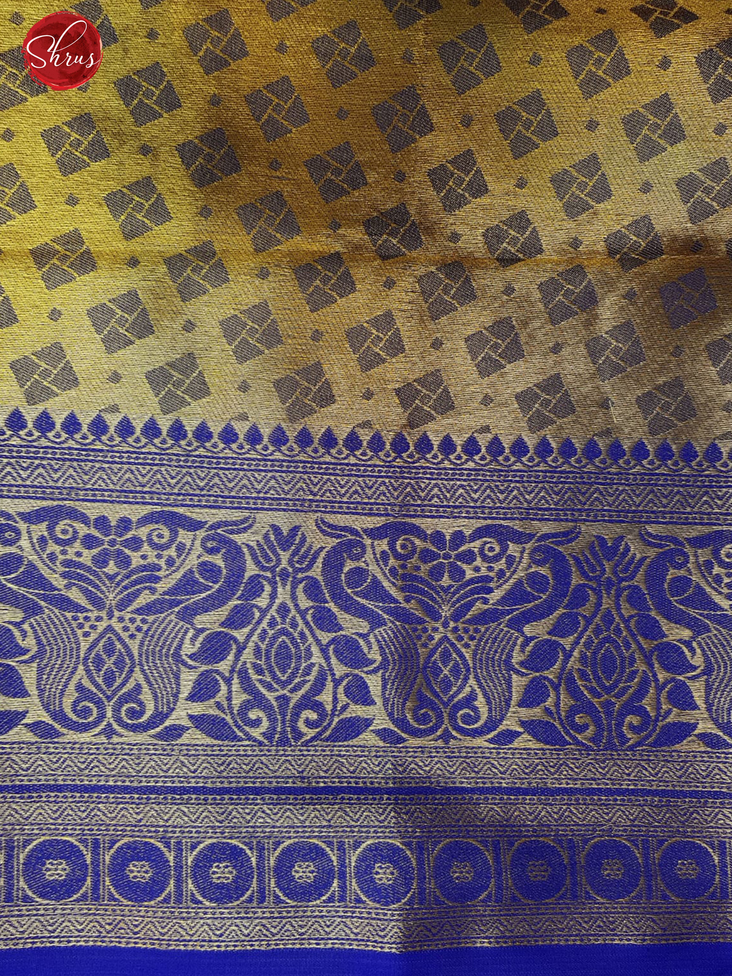 Majenta Pink & Blue - Semi Kanchipuram Silk with Zari woven floral brocade on the body & Contrast Zari Border - Shop on ShrusEternity.com