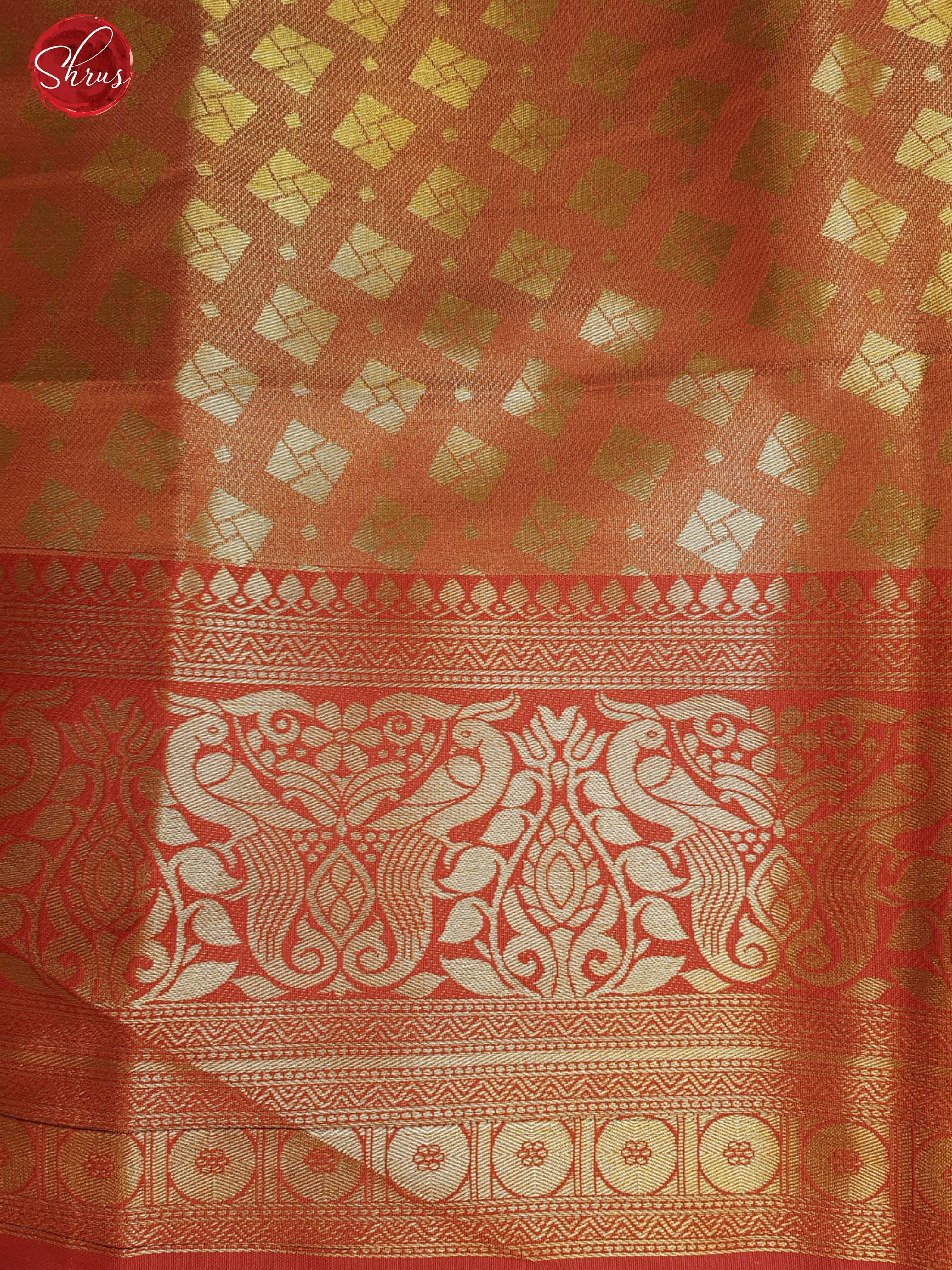 Green & Red - Semi Kanchipuram Dola Silk with zari woven brocade on the body & Contrast Zari Border - Shop on ShrusEternity.com