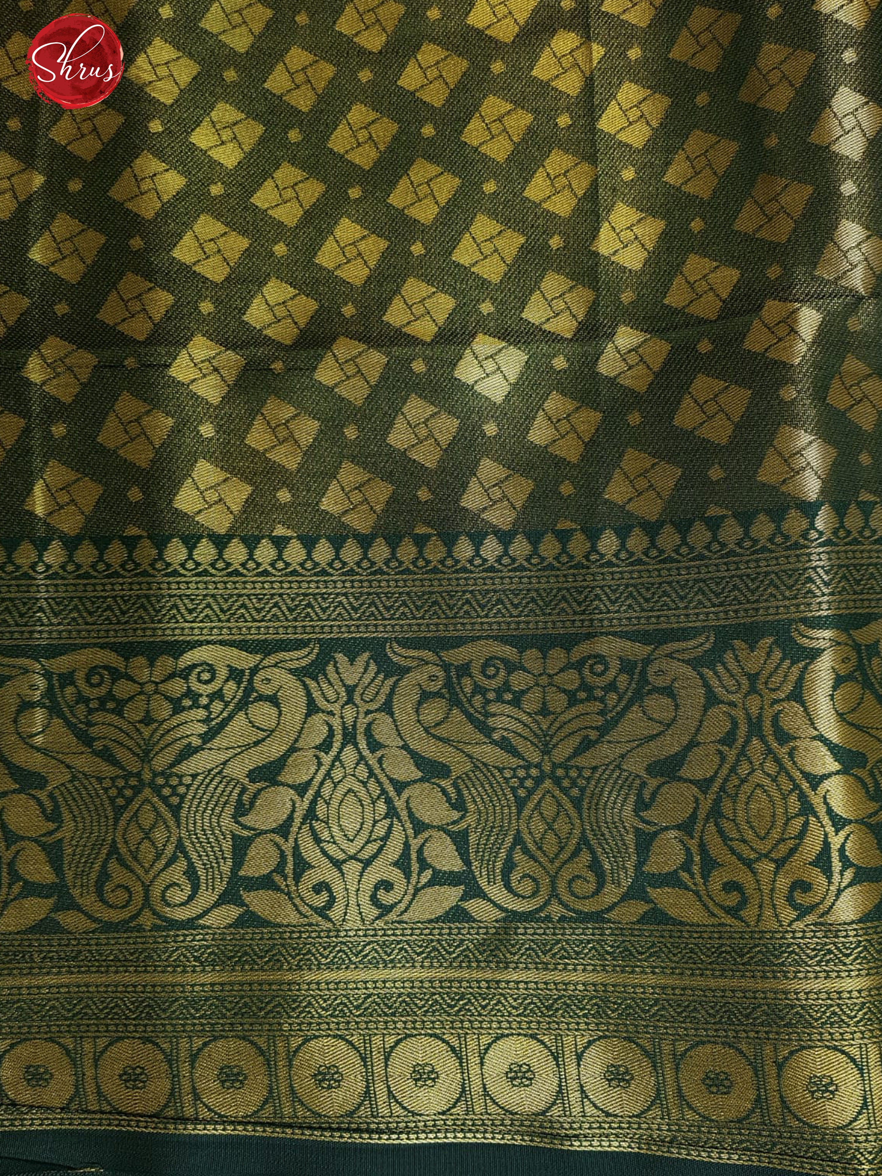 Red & Green - Semi Kanchipuram Dola Silk(Art Silk) with zari woven floral brocade on the body & Zari Border - Shop on ShrusEternity.com