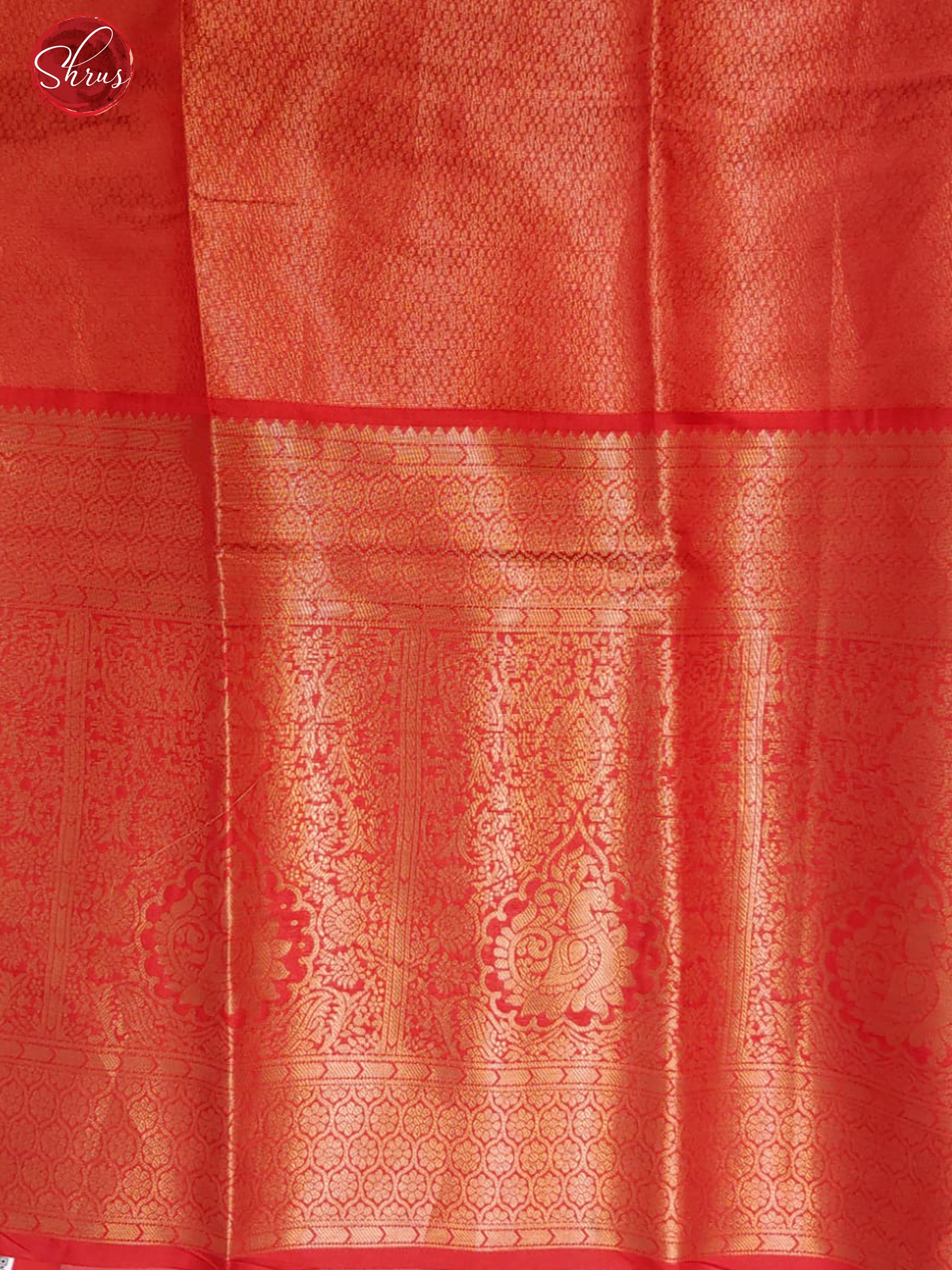 Cream & Red - Semi Dupion with zari woven floral motifs on the Body & Contrast Zari Border - Shop on ShrusEternity.com