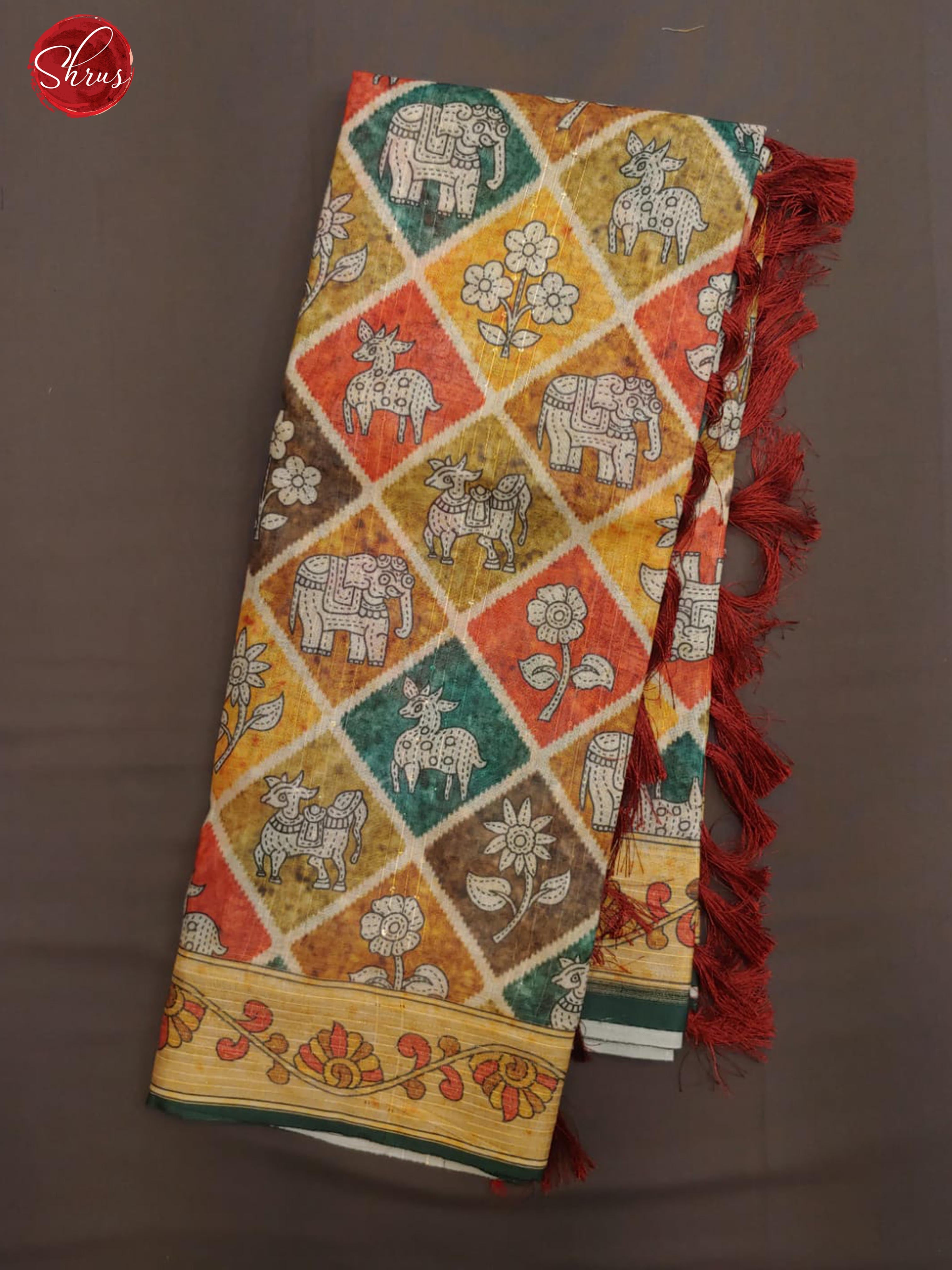 Mustard & Green - Art Linen with printed Body & Border - Shop on ShrusEternity.com