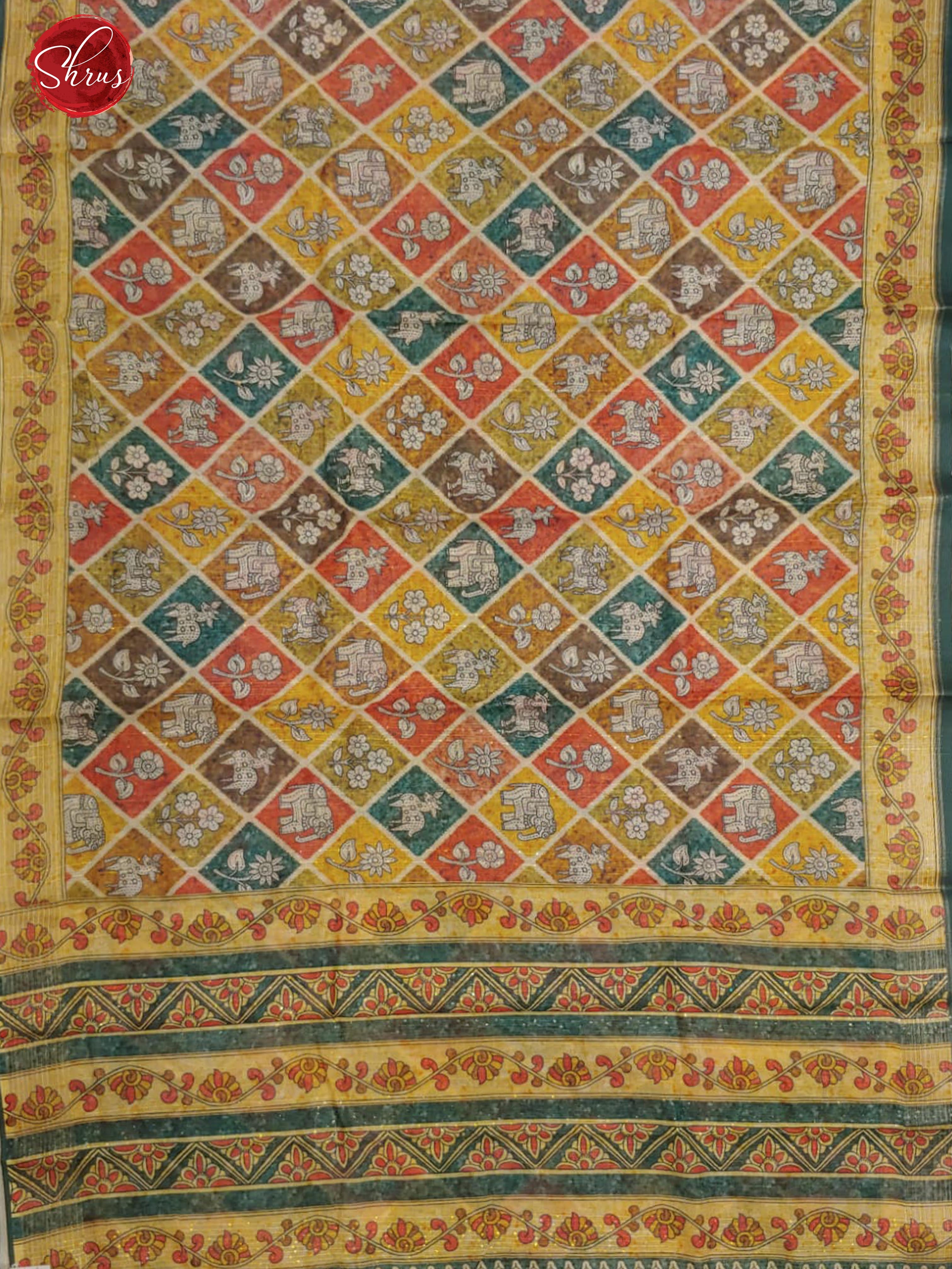 Mustard & Green - Art Linen with printed Body & Border - Shop on ShrusEternity.com