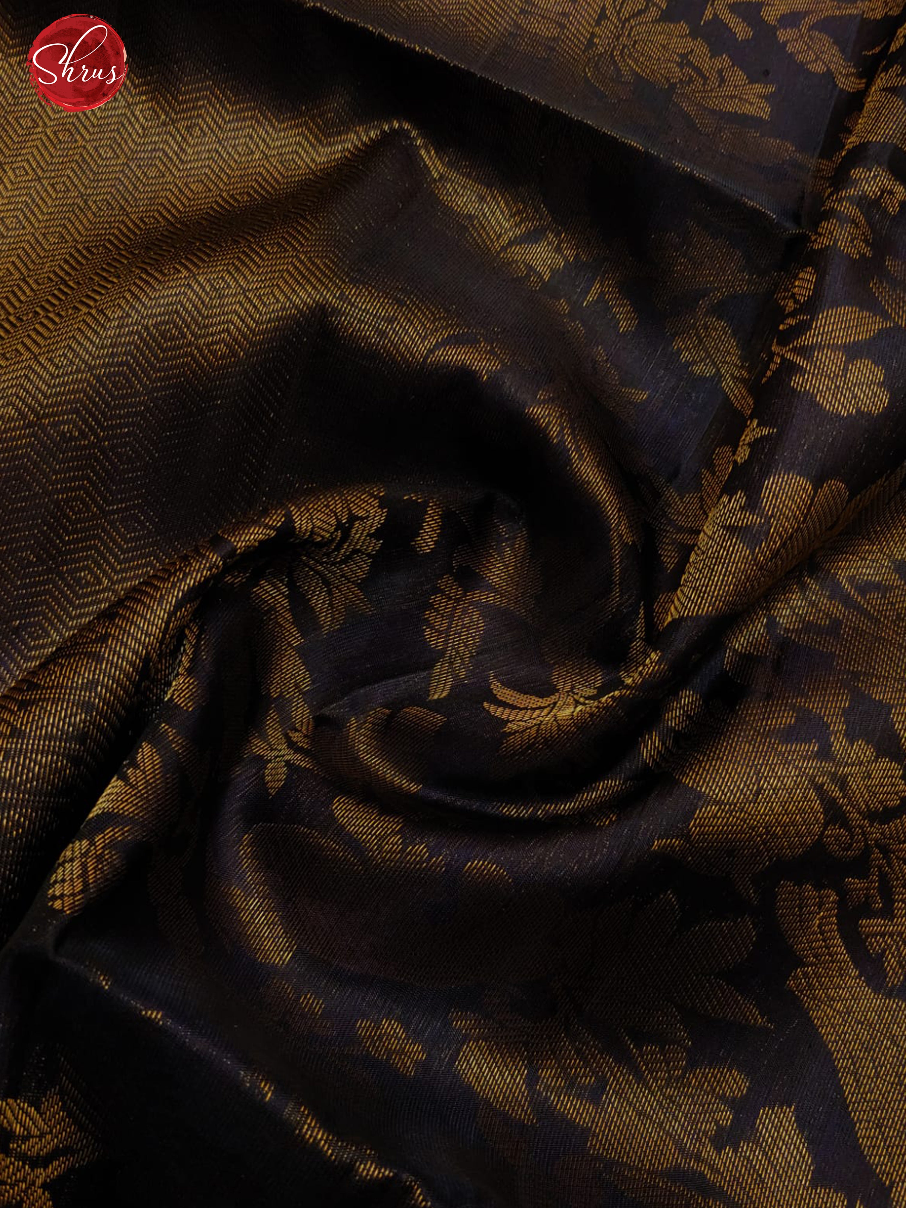 Dark Blue & Lavender - Soft Silk with Zari woven floral nestling brocade on the body& Zari Border - Shop on ShrusEternity.com