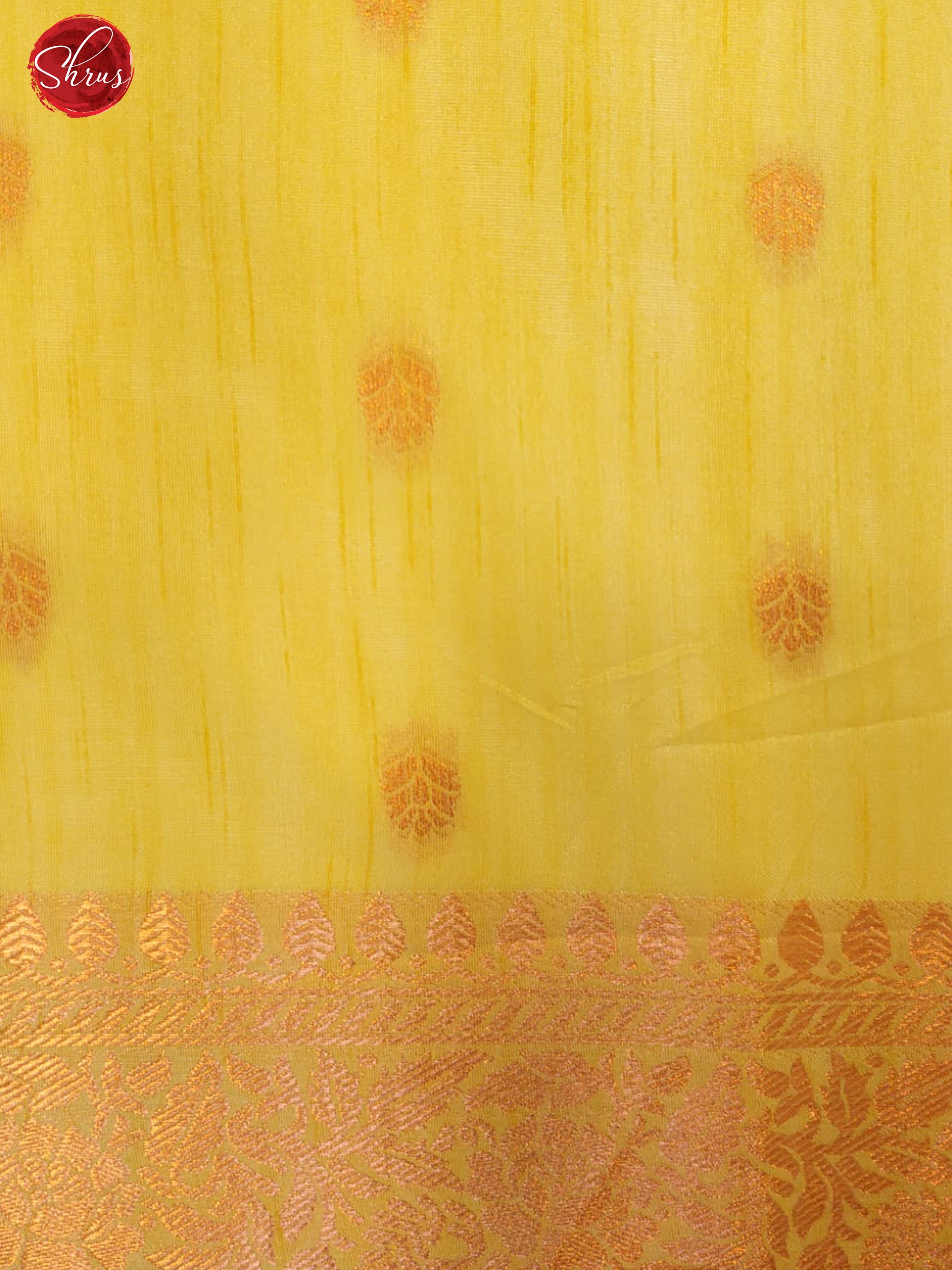 Yellow(Single Tone) - Semi Banarasi with zari woven floral motifs on the body& Zari Border - Shop on ShrusEternity.com