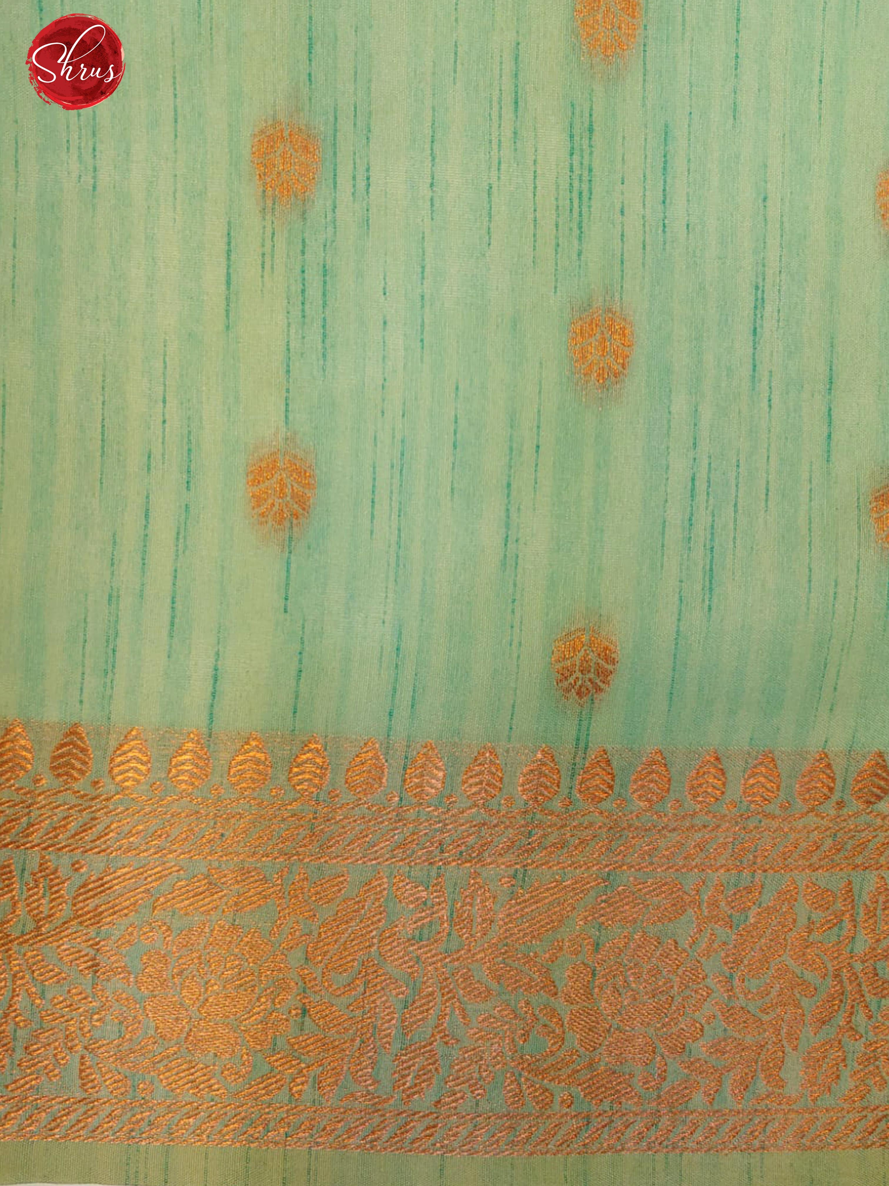Teal Blue(Single Tone) - Semi Banarasi with zari woven floral motifs on the body& Zari Border - Shop on ShrusEternity.com