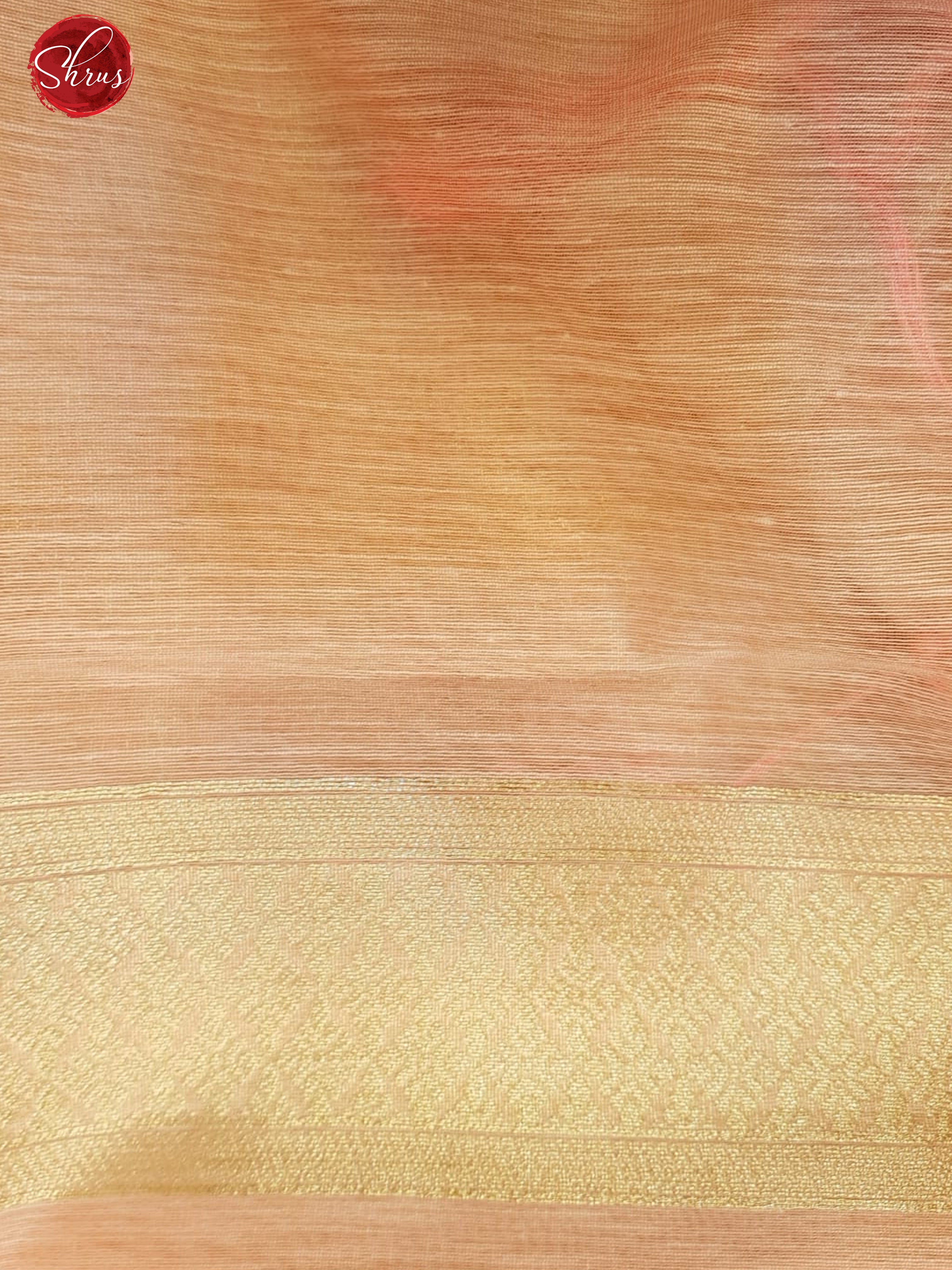 Peach(Single Tone)-Art Linen with zari woven floral brocade on the body &Zari Border - Shop on ShrusEternity.com