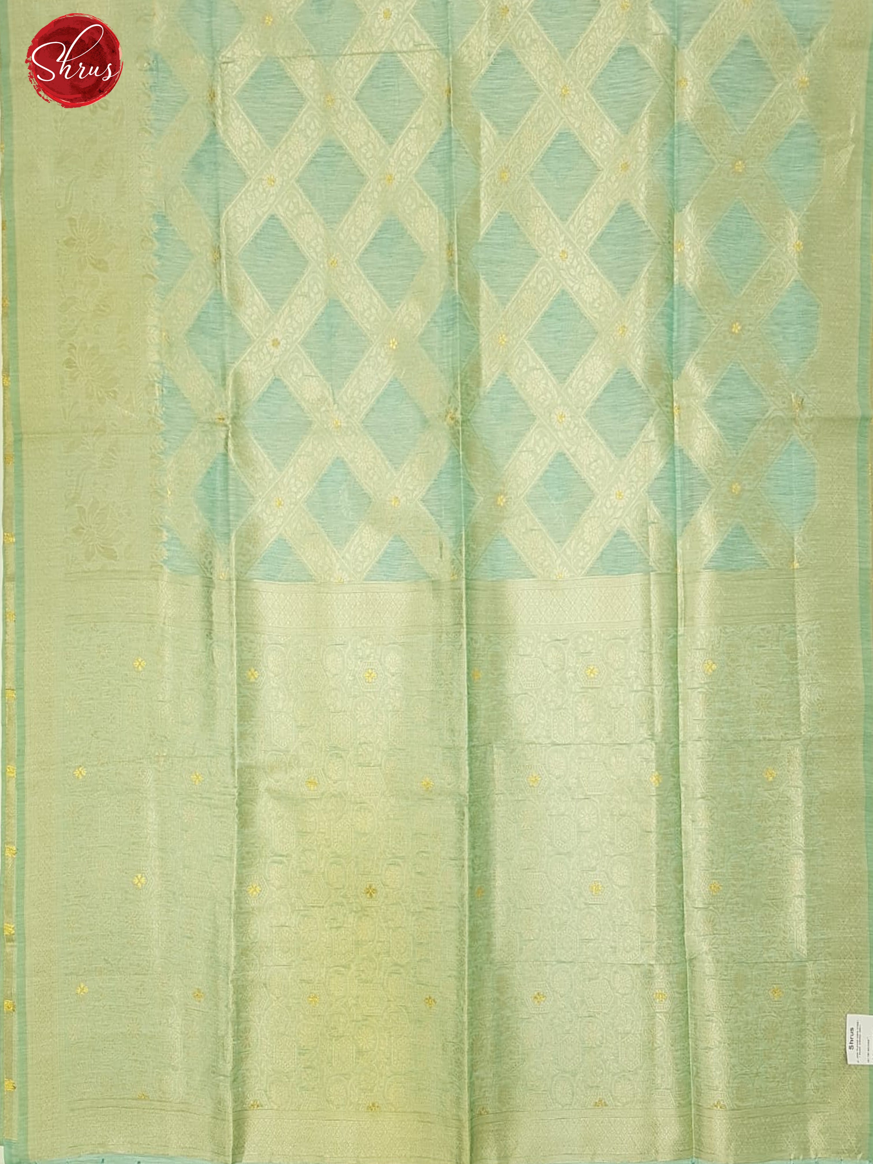 Blue(Single Tone)-Art Linen with zari woven floral brocade on the body &Zari Border - Shop on ShrusEternity.com