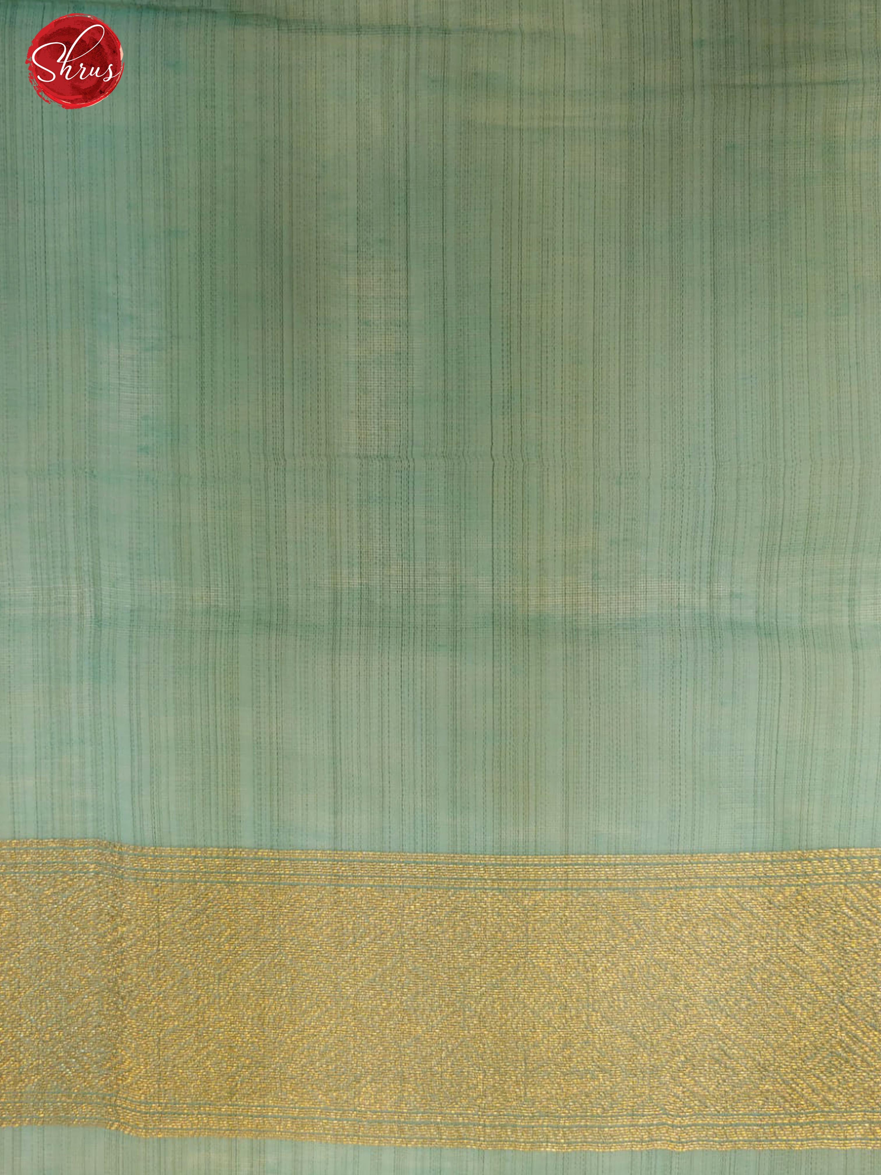 Pastel Blue (Single Tone) - Semi Banarasi with zari woven floral brocade on the body& Zari Border - Shop on ShrusEternity.com