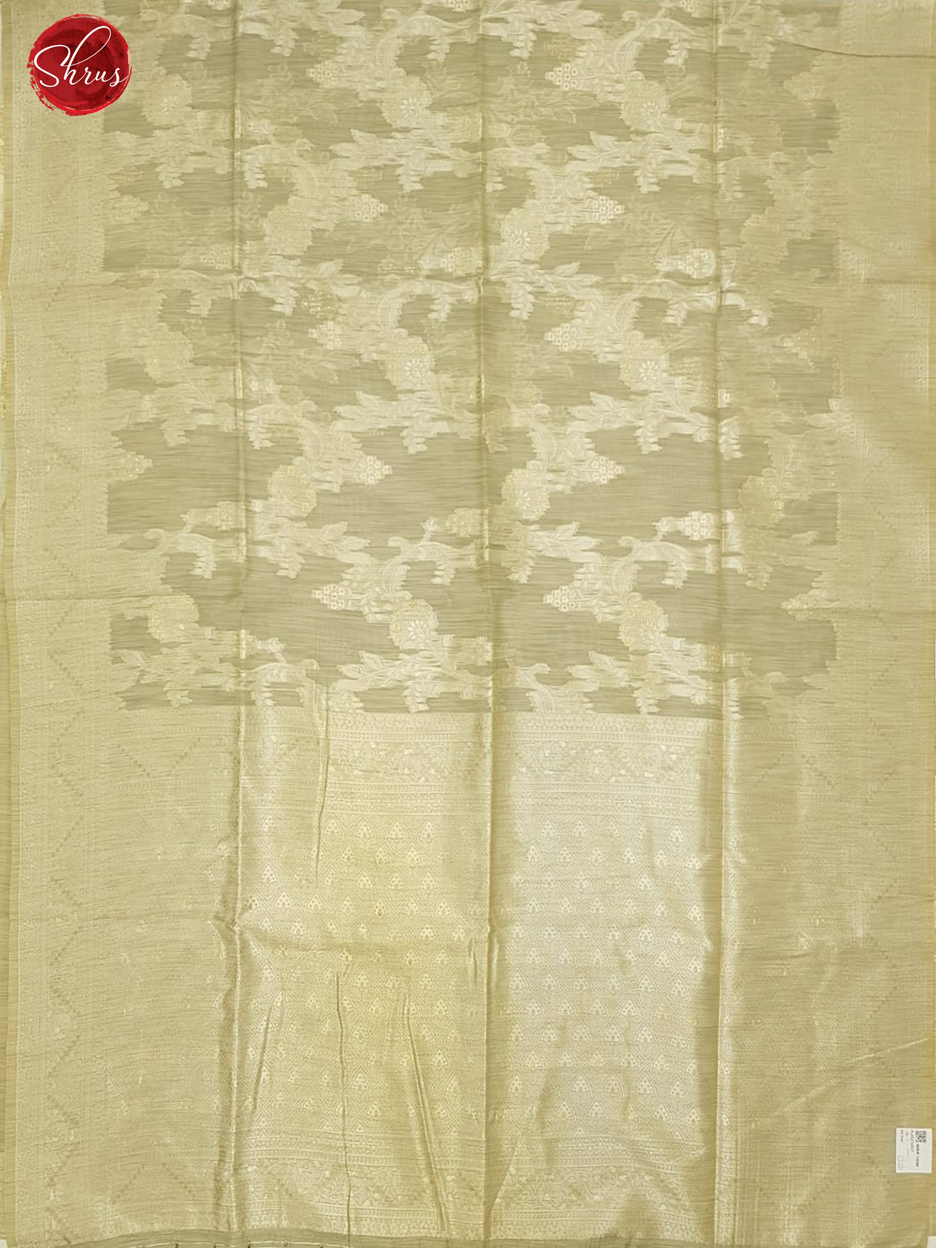 Grey(Single Tone)-Art Linen with zari woven floral brocade on the body &Zari Border - Shop on ShrusEternity.com