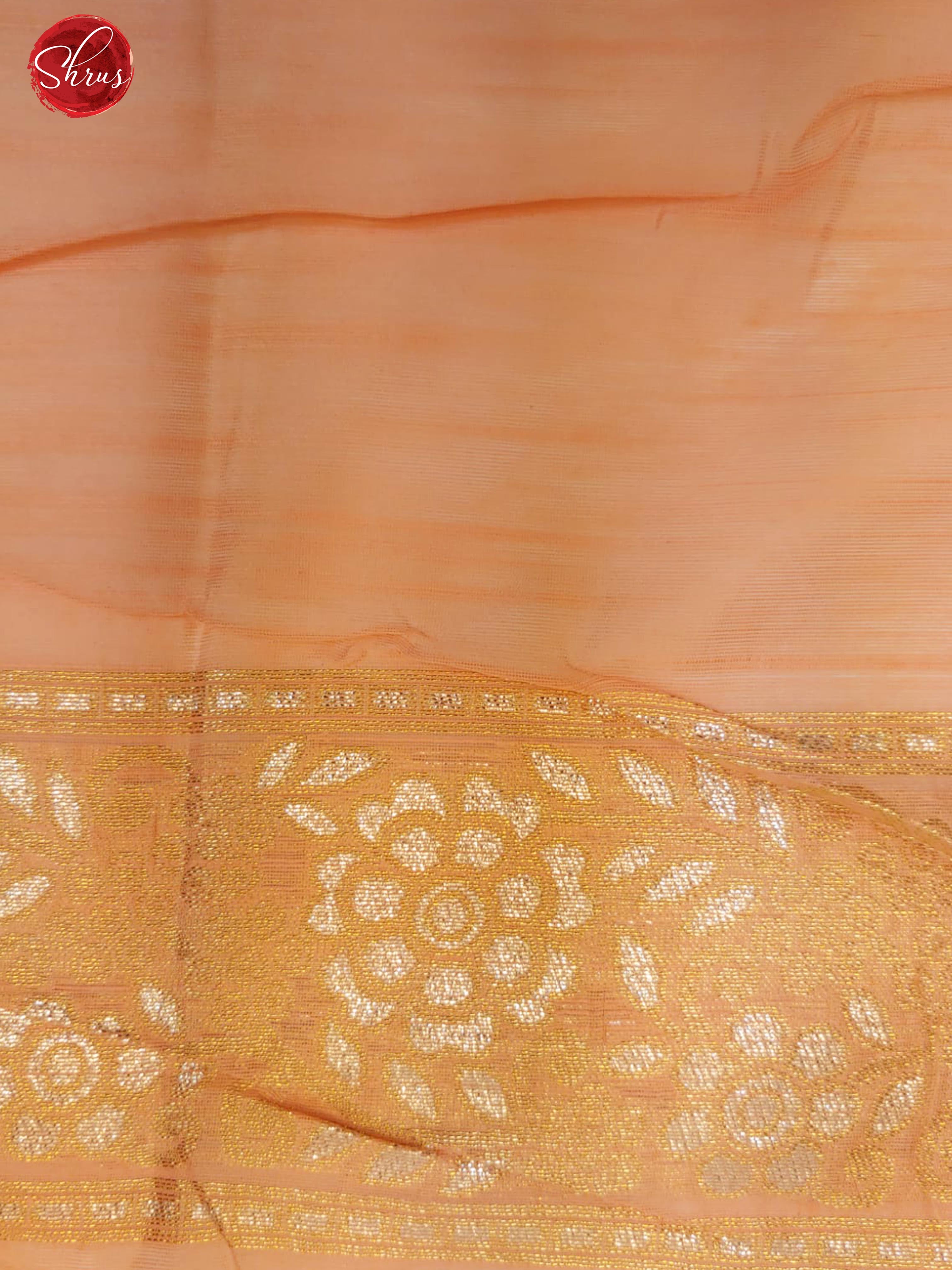 Peachish Pink(Single Tone) - Semi Banarasi with zari woven floral brocade on the body& Zari Border - Shop on ShrusEternity.com