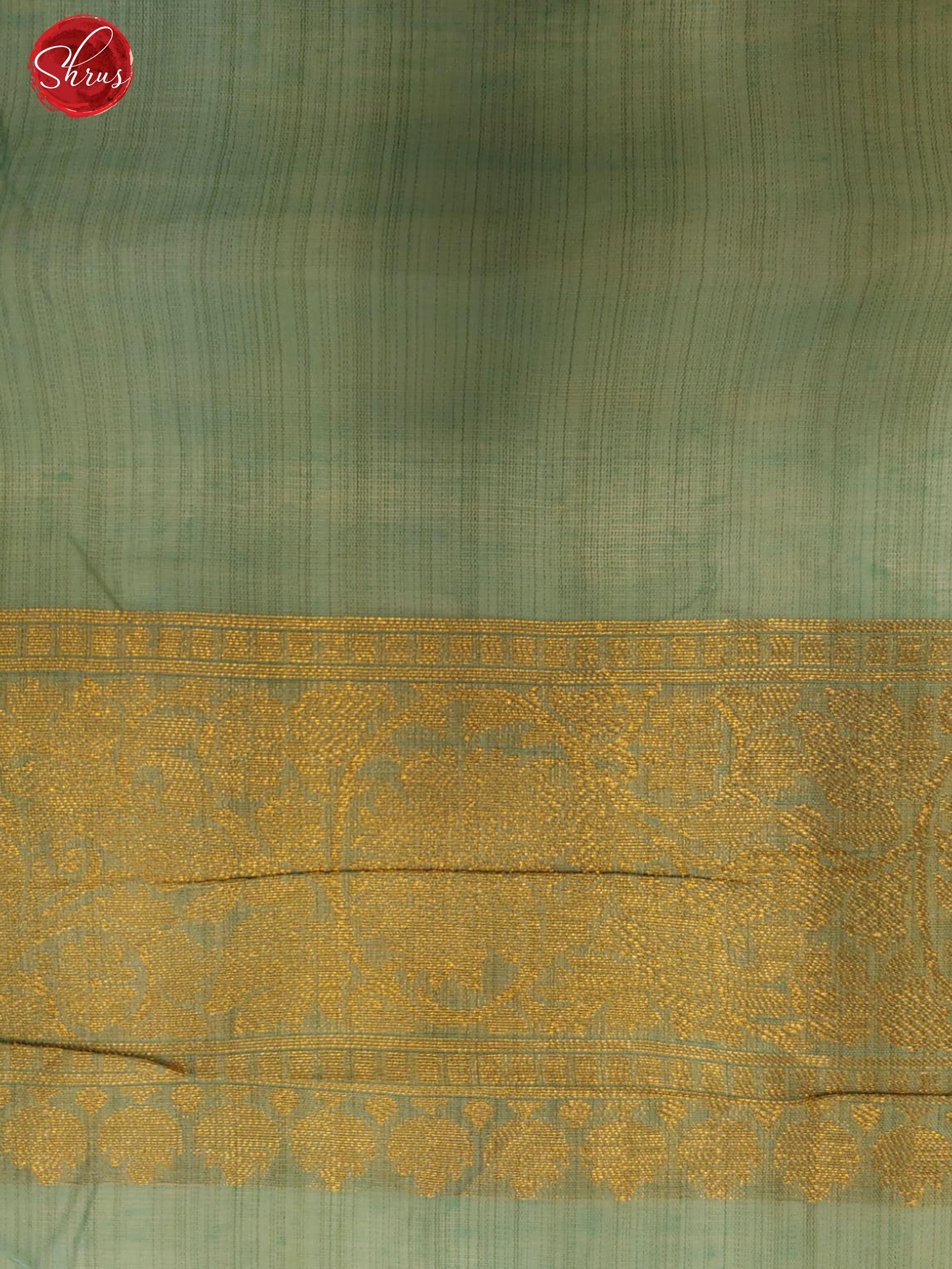 Teal Blue(Single Tone) - Semi Banarasi with zari woven floral brocade on the body& Zari Border - Shop on ShrusEternity.com