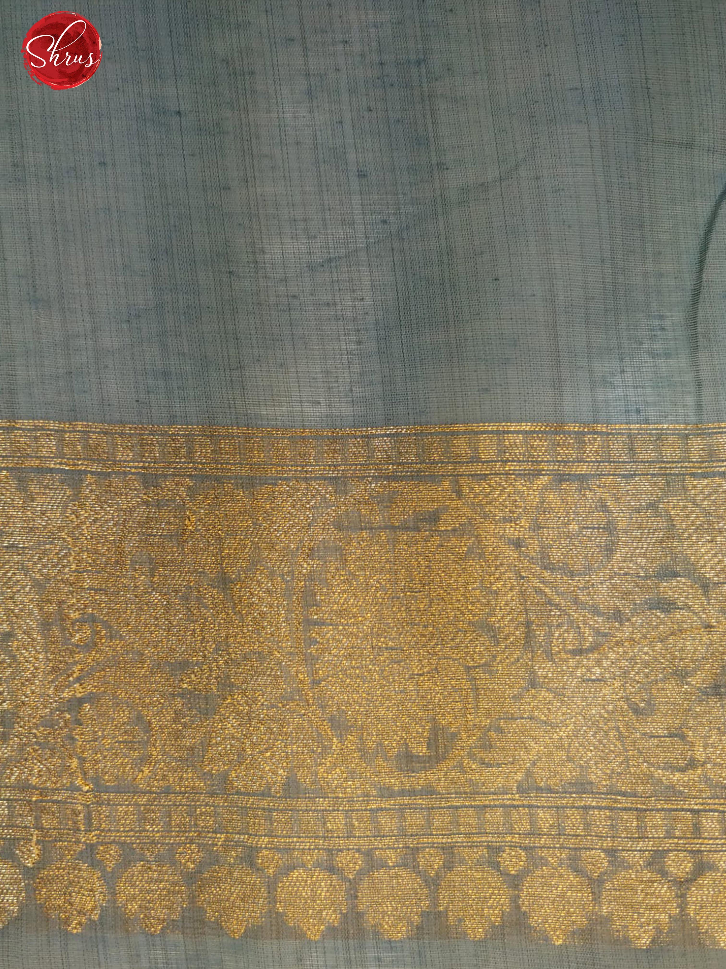 Grey(Single Tone) - Semi Banarasi with zari woven floral brocade on the body& Zari Border - Shop on ShrusEternity.com