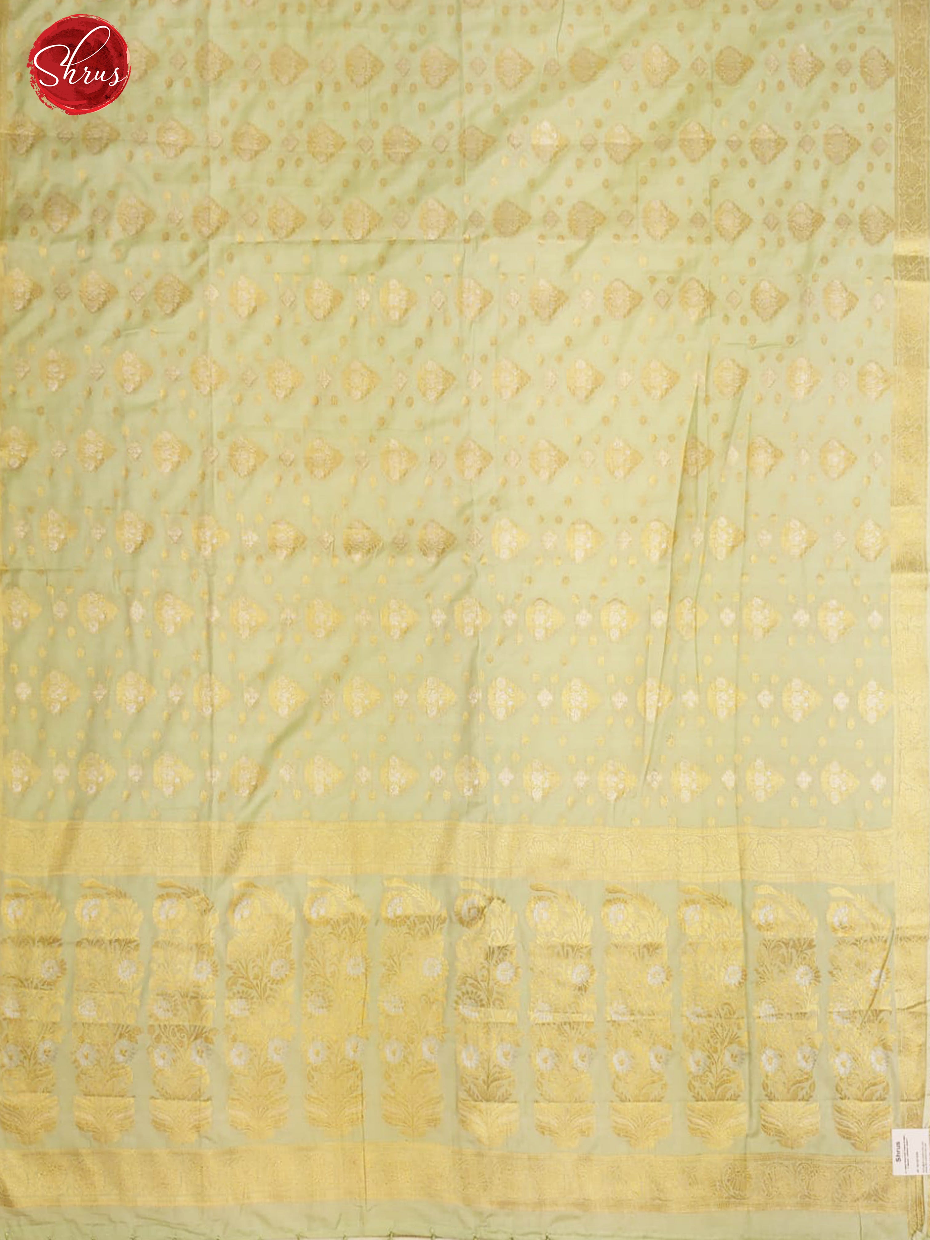 Light Green(Single Tone) - Semi Banarasi with zari woven floral buttas, motifs on the body& Zari Border - Shop on ShrusEternity.com