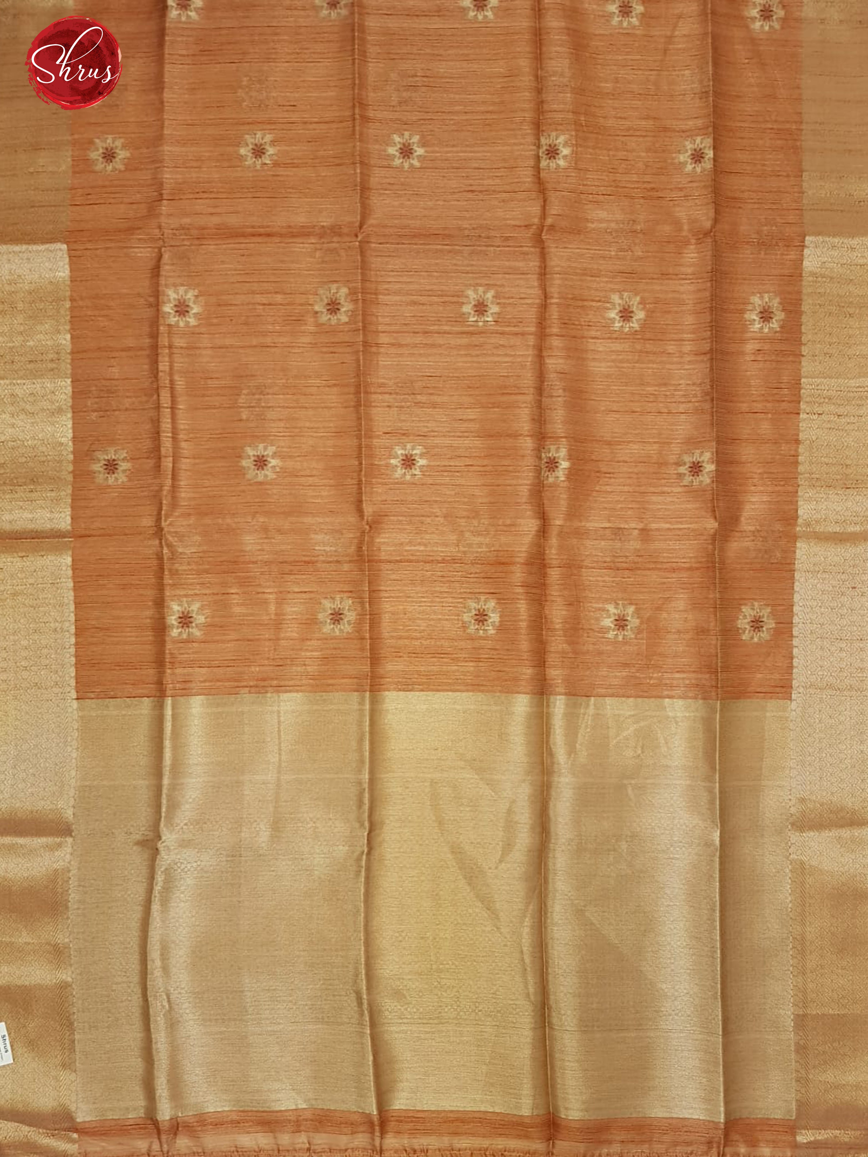 Brown(Single Tone)- Jute with thread woven floral motifs on the body & zari Border - Shop on ShrusEternity.com