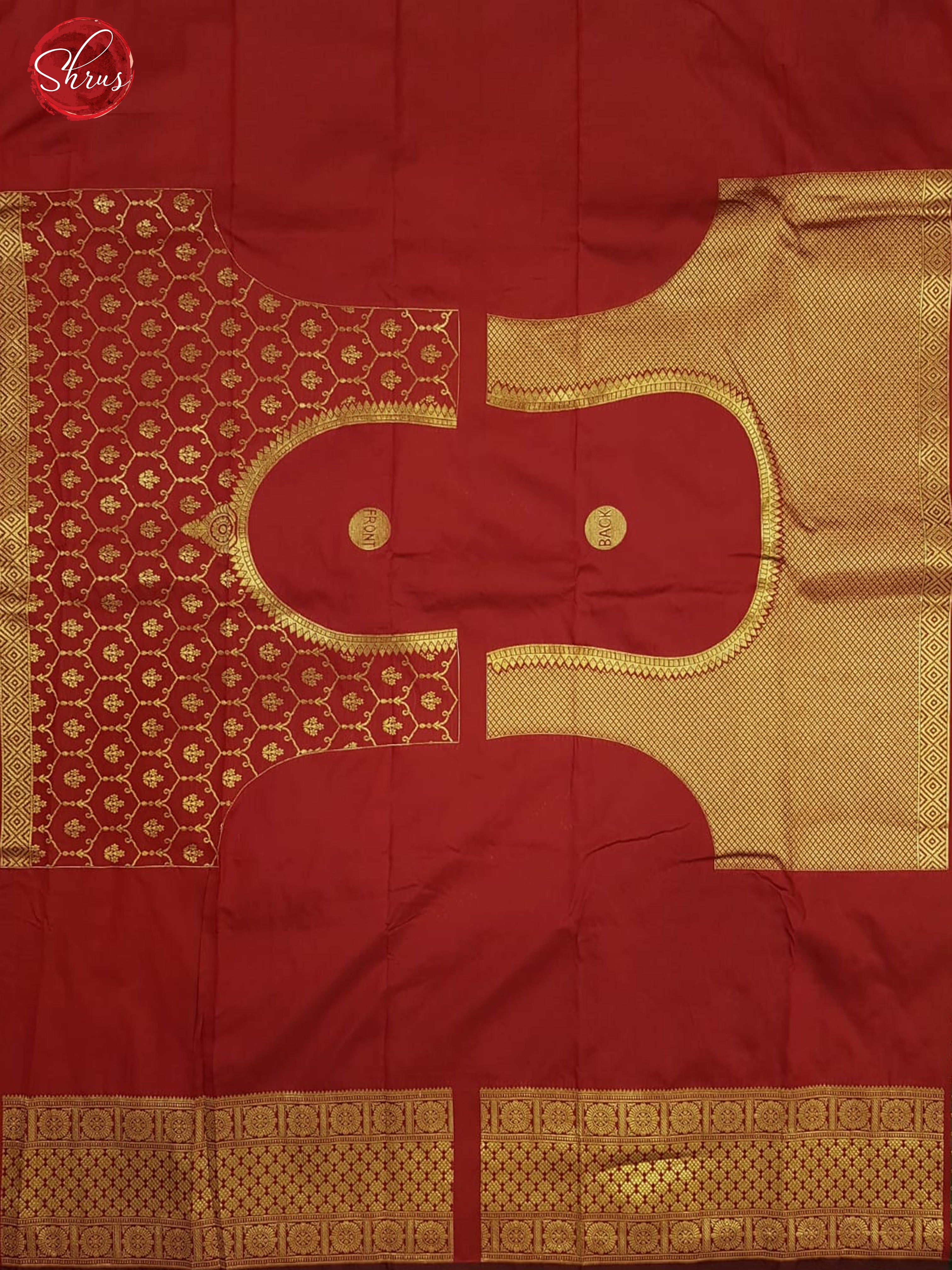 Green & Red - Semi Kanchipuram with Zari woven floral buttas on the body & Zari Border - Shop on ShrusEternity.com
