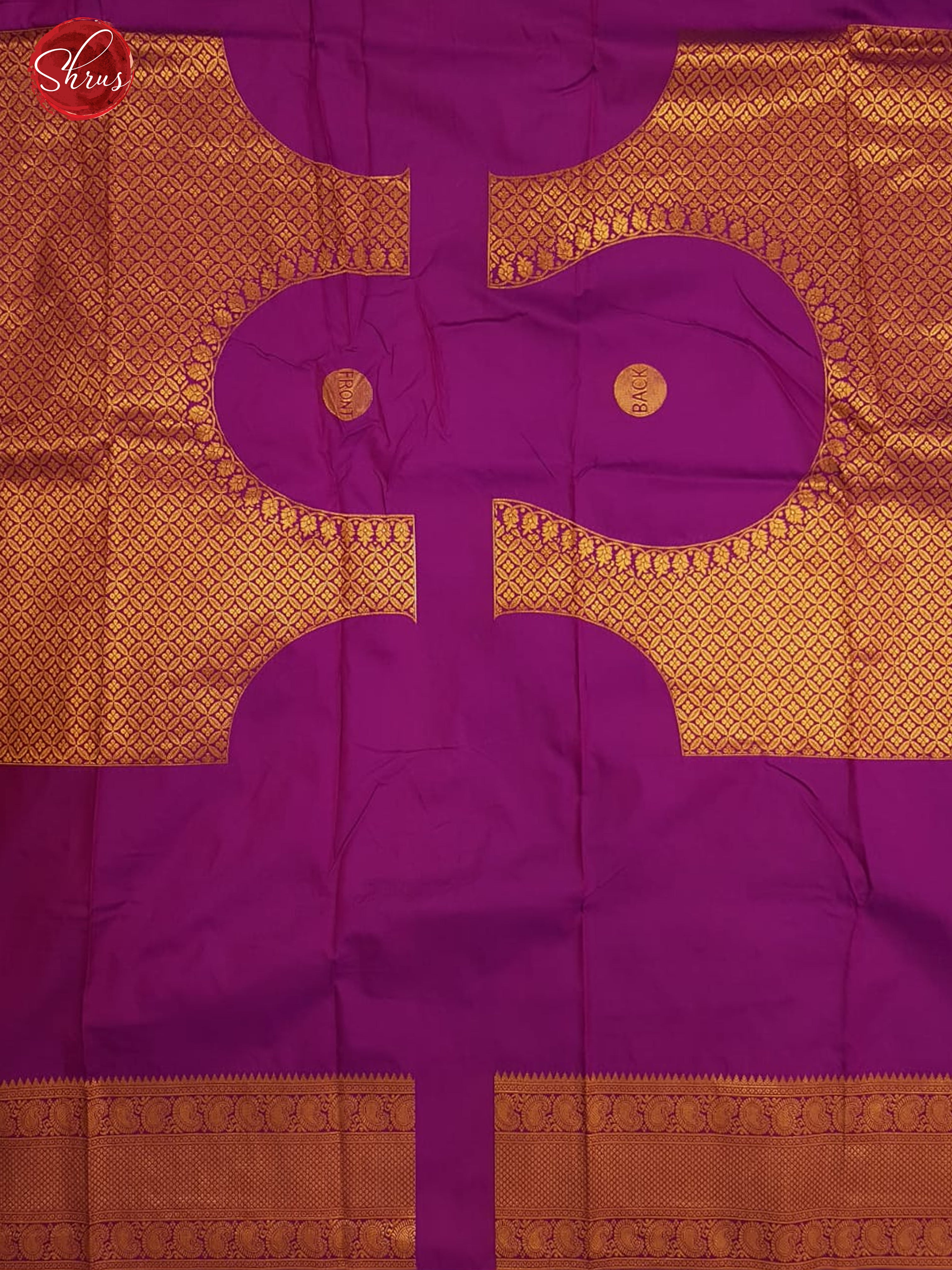 Blue & Pink -Semi Kanchipuram with Zari woven swan motifs , self jacquard on the body & Zari Border - Shop on ShrusEternity.com