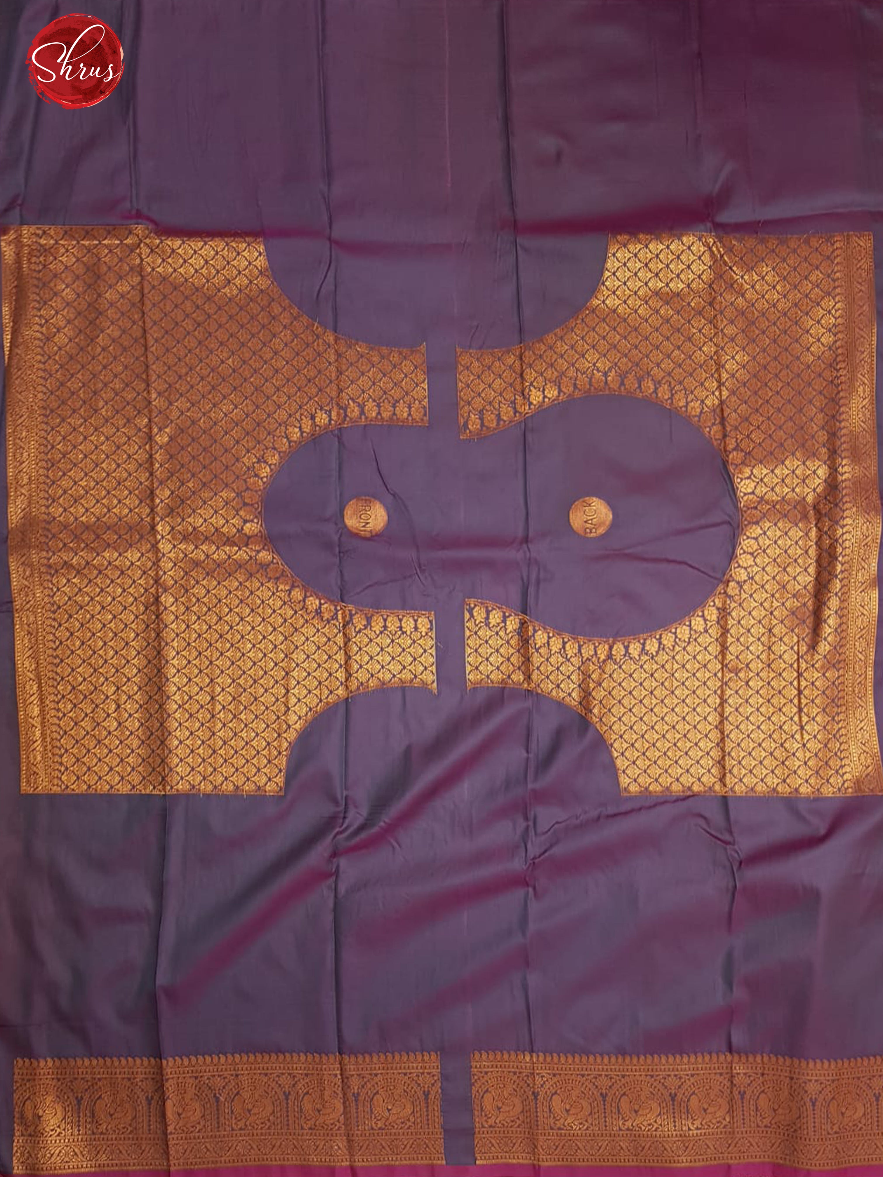 Salmon Pink & Violet -Semi Kanchipuram with Zari woven floral brocade on the body & Zari Border - Shop on ShrusEternity.com