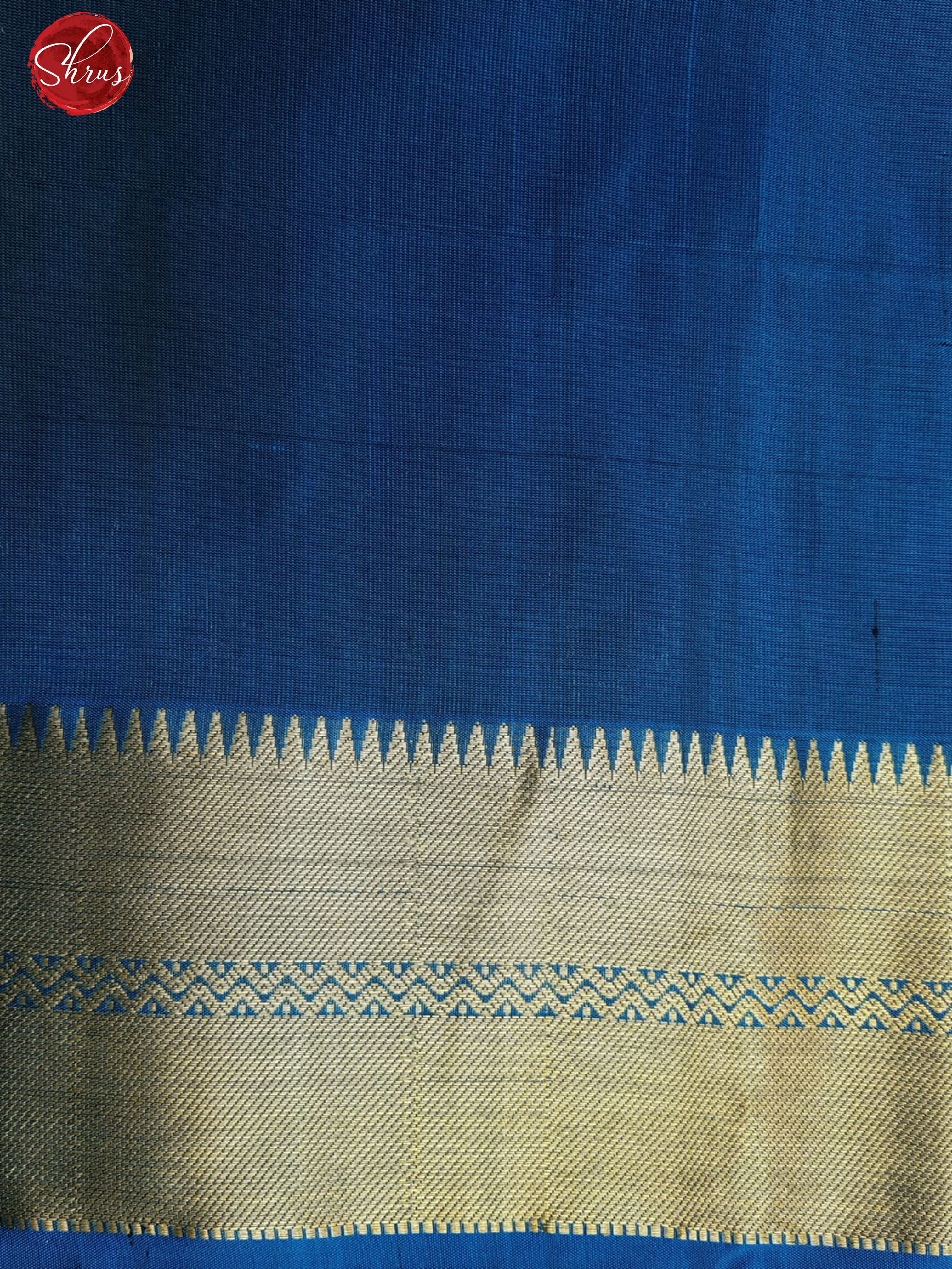 Purple & Blue- Soft Silk with zari woven floral brocade on the body & Contrast Zari Border - Shop on ShrusEternity.com