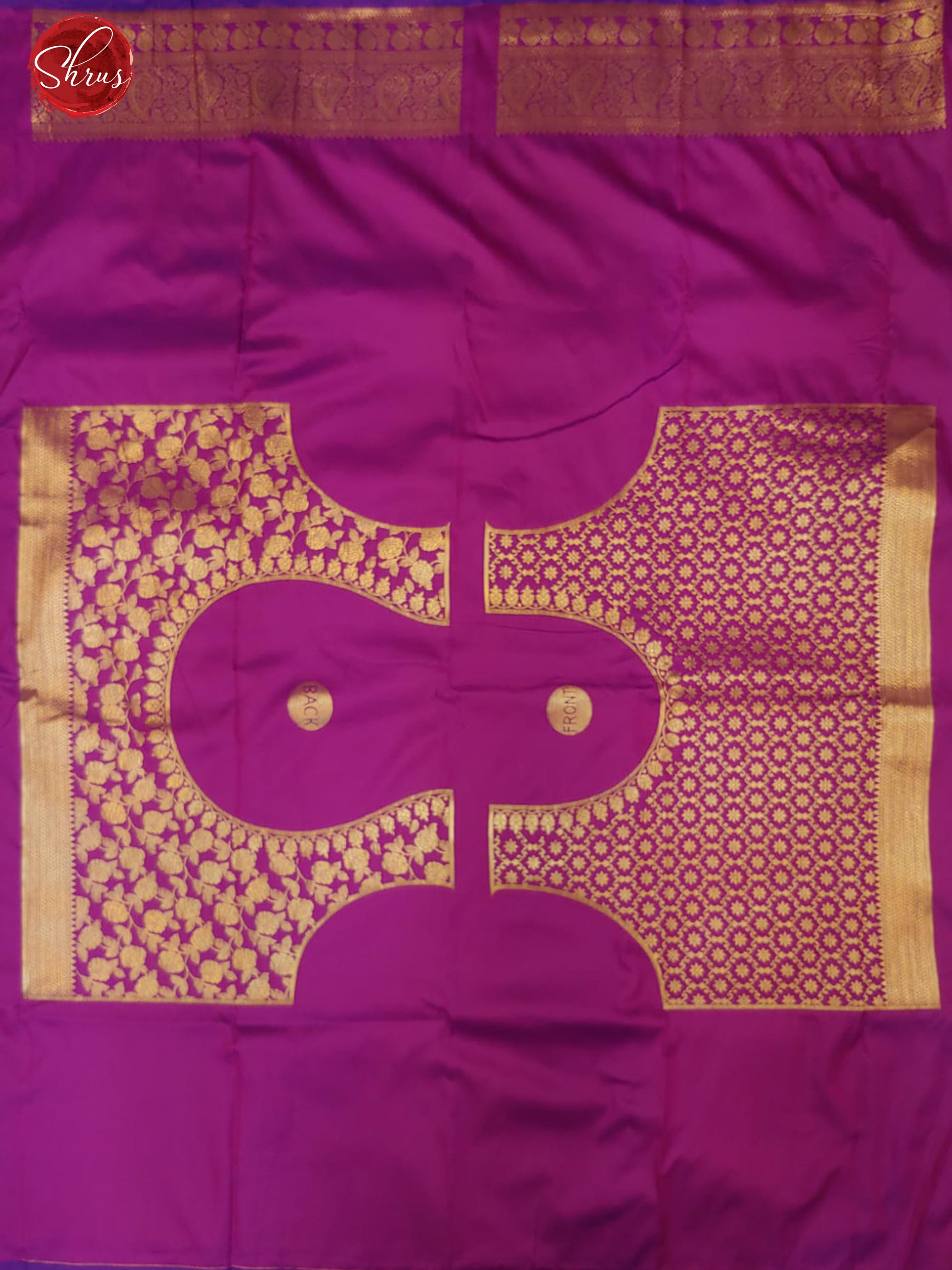 Peacock Blue & Purple - Semi Kanchipuram with Zari woven floral motifs on the body & contrast Zari Border - Shop on ShrusEternity.com