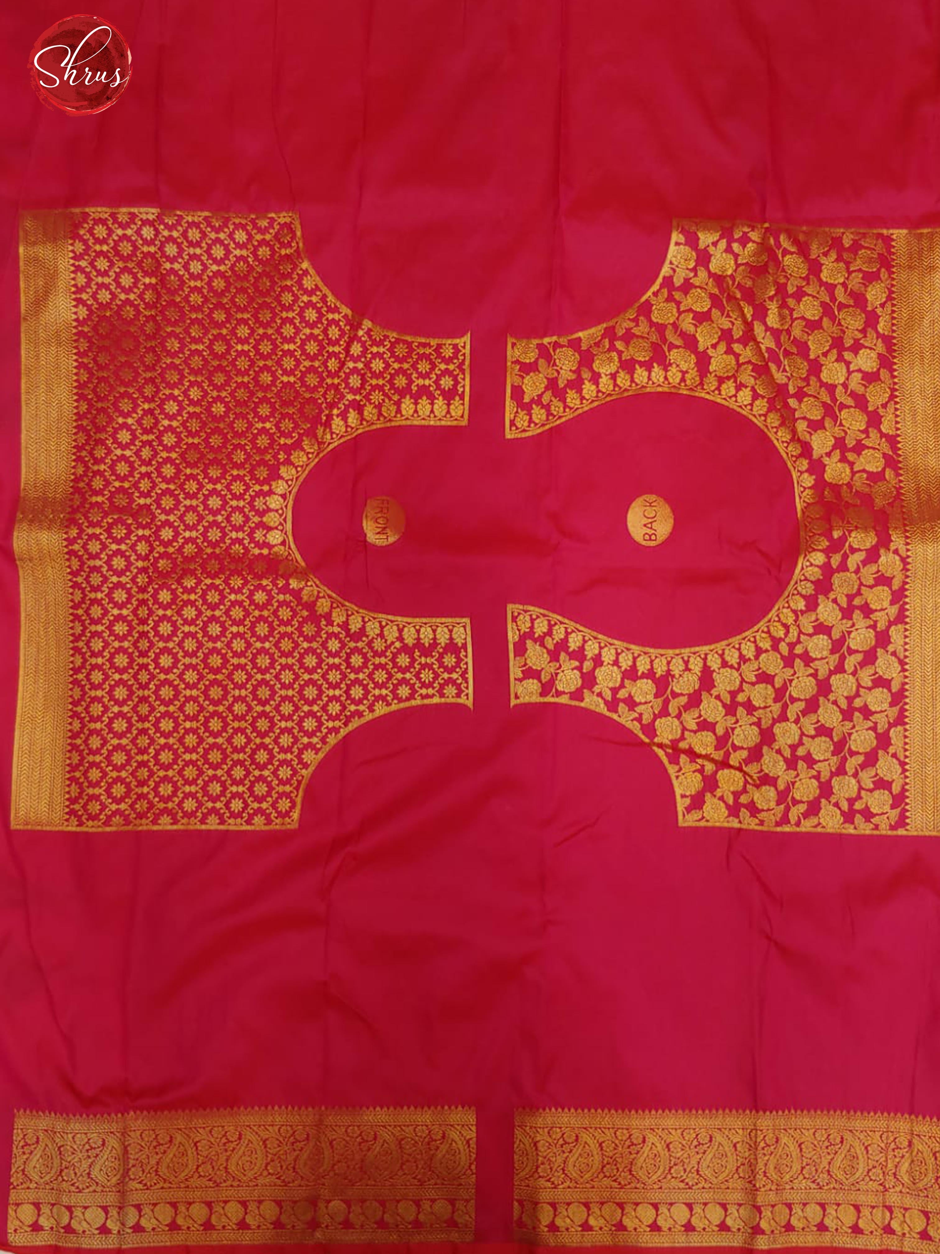 Mehandi Green & Pink - Semi Kanchipuram with Zari woven floral motifs on the body & contrast Zari Border - Shop on ShrusEternity.com