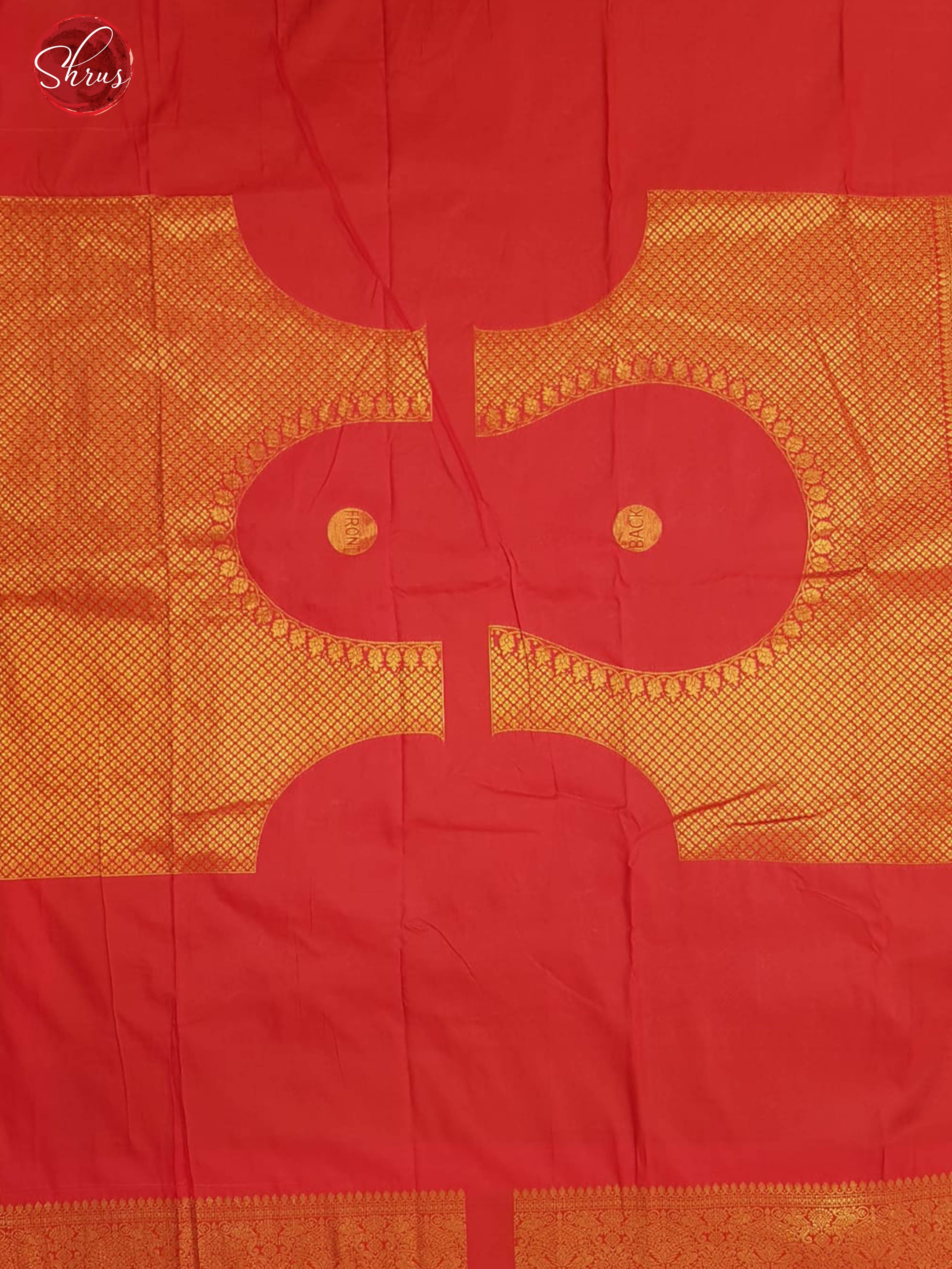 Green & Red -Semi Kanchipuram with Zari woven floral buttas on the body & Contrast Zari Border - Shop on ShrusEternity.com