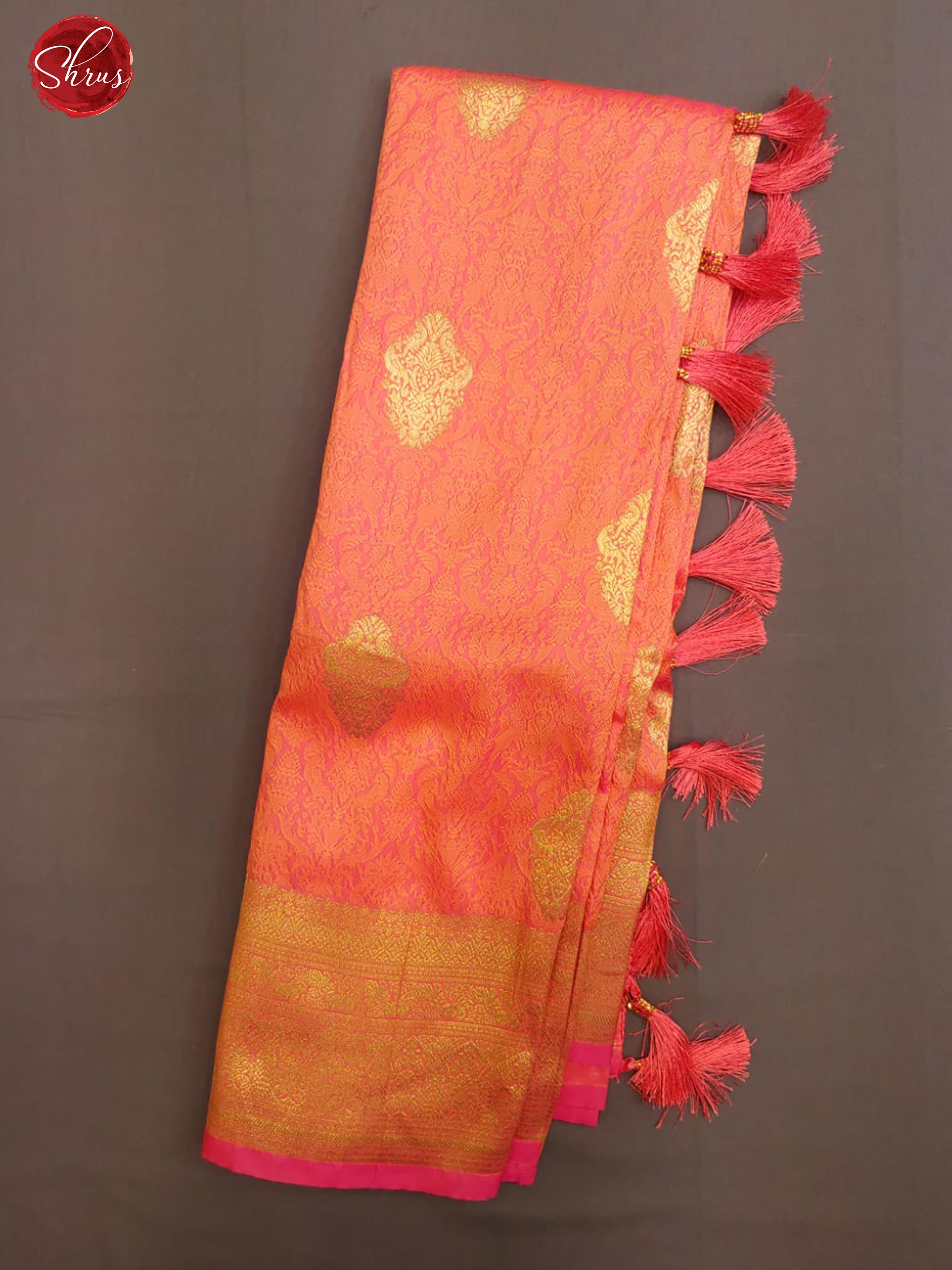 Light Pink(Single Tone)- Semi Kanchipuram with Zari woven floral motifs , self jacquard on the body & Zari Border - Shop on ShrusEternity.com