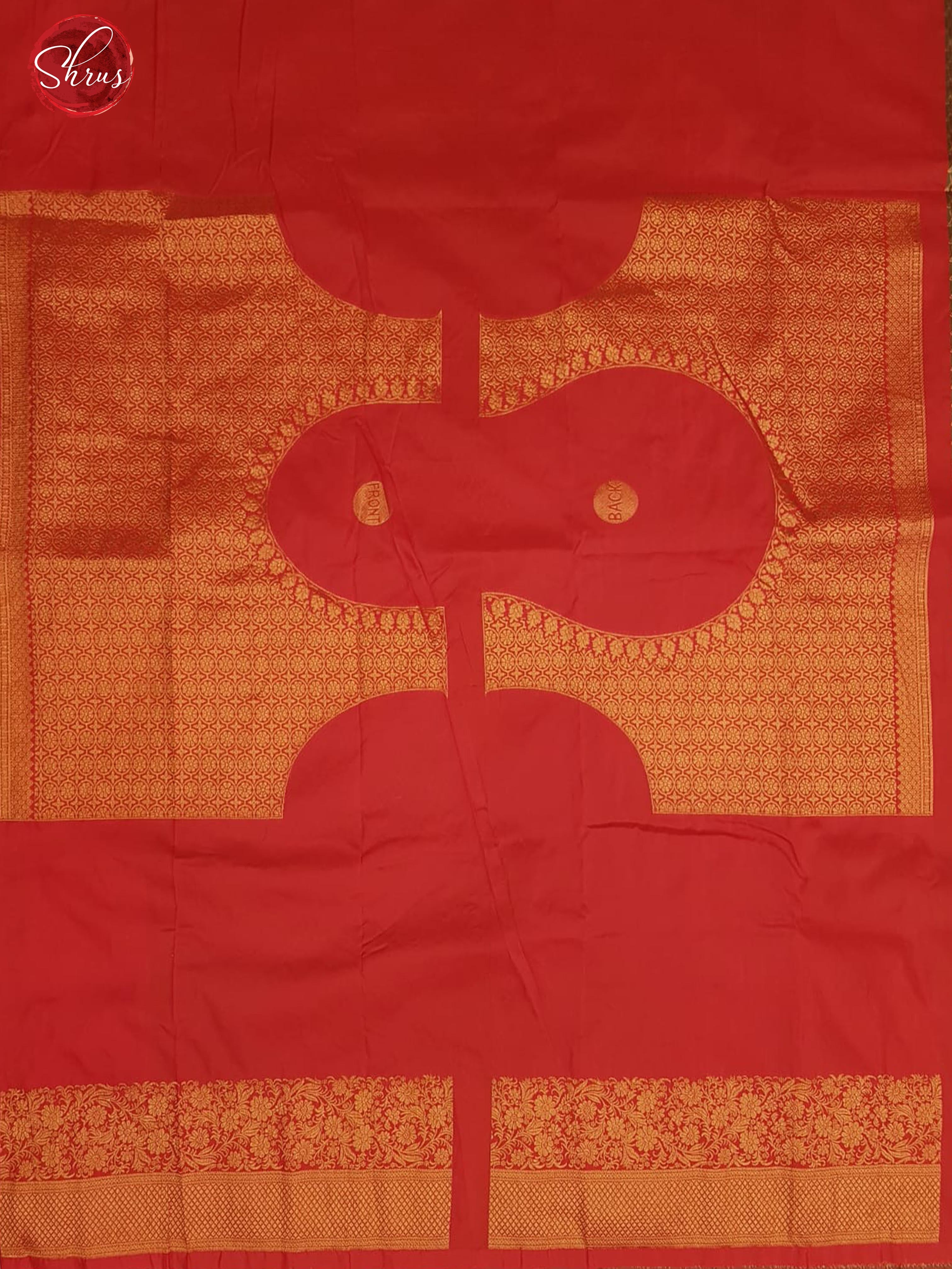 Mehandi Green & Red -Semi Kanchipuram with Zari woven peacock motifs on the body & Contrast Zari Border - Shop on ShrusEternity.com