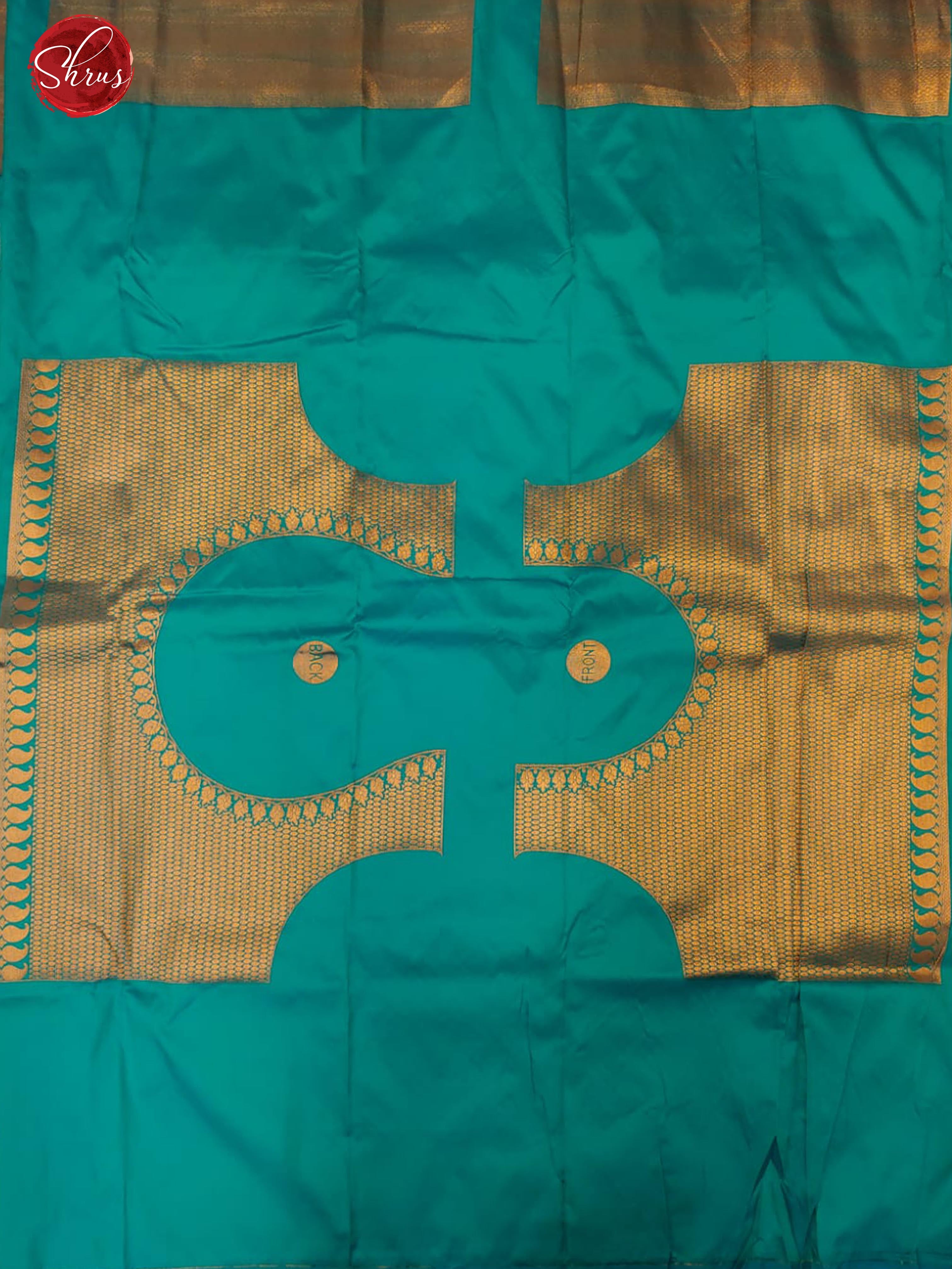 Teal Green(Single Tone)- Semi Kanchipuram with Zari woven floral motifs , brocade on the body & Zari Border - Shop on ShrusEternity.com
