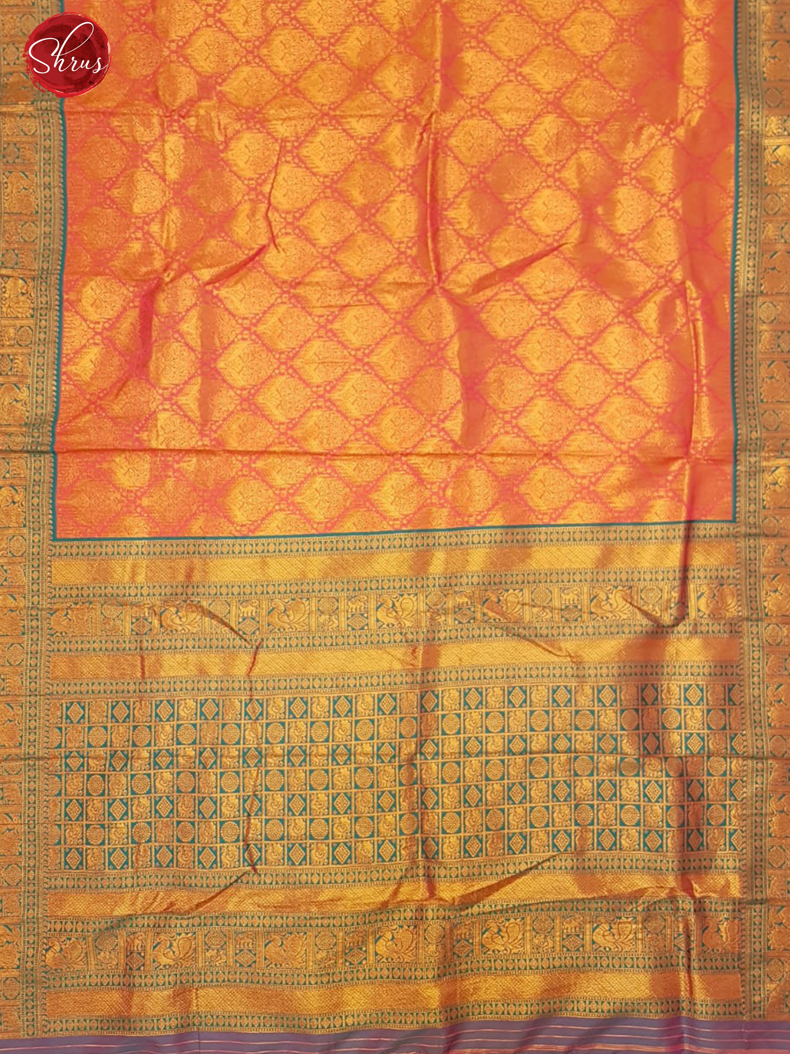 Pink & Purple - Semi Kanchipuram with Zari woven floral motifs brocade on the body & Contrast Zari Border - Shop on ShrusEternity.com