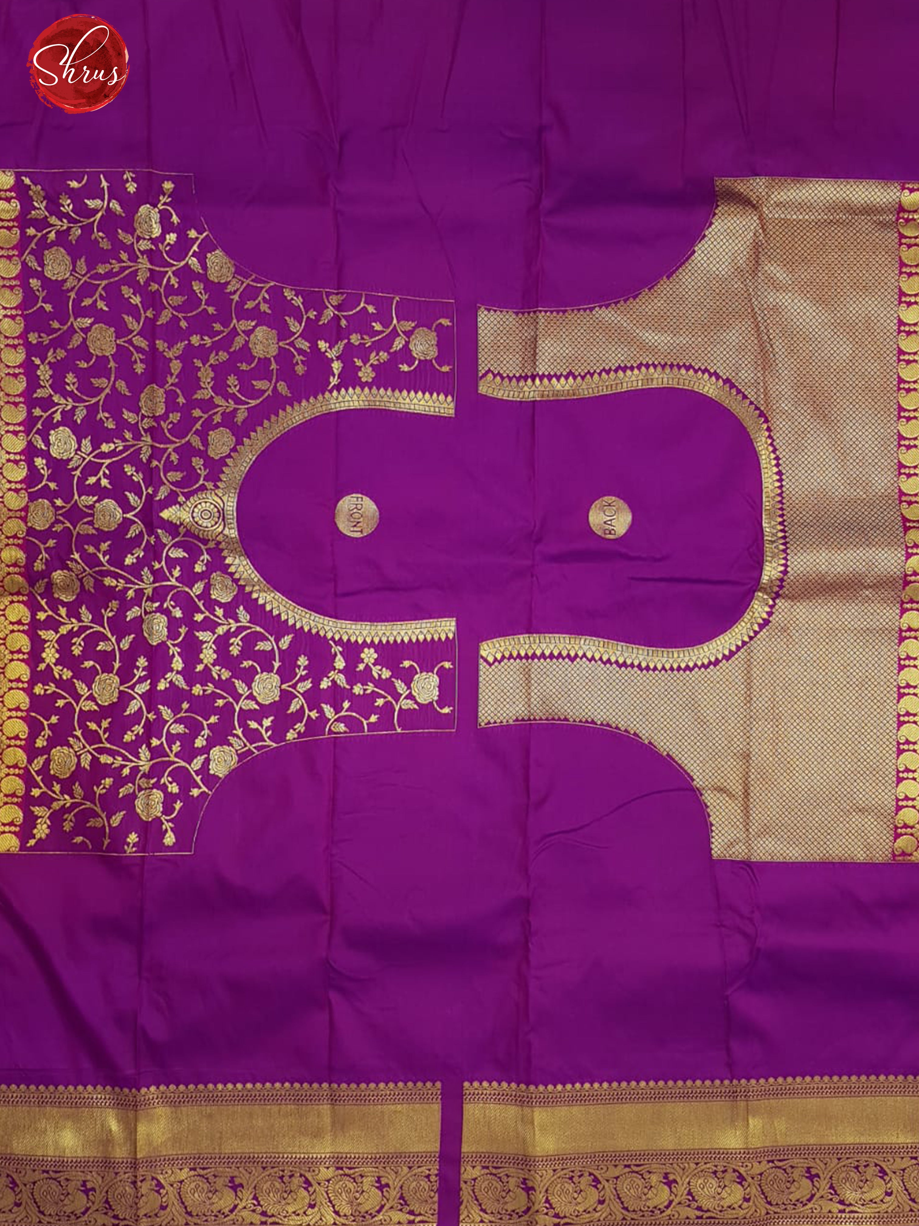 Blue & Pink -Semi Kanchipuram with Zari woven manga motifs on the body & Contrast Zari Border - Shop on ShrusEternity.com