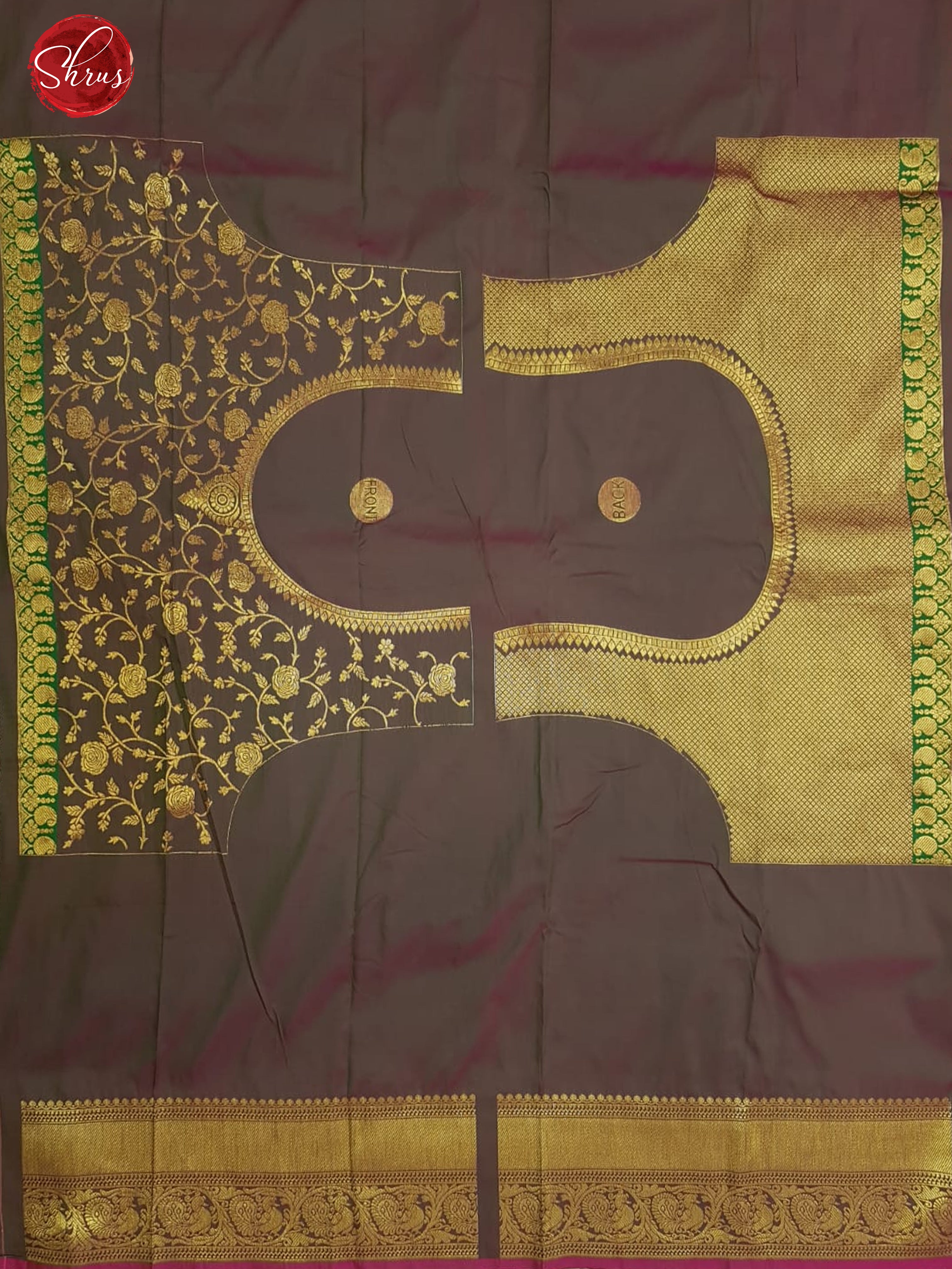Rani Pink & Green - Semi Kanchipuram with Zari woven paisleys motifs on the body & Zari Border - Shop on ShrusEternity.com