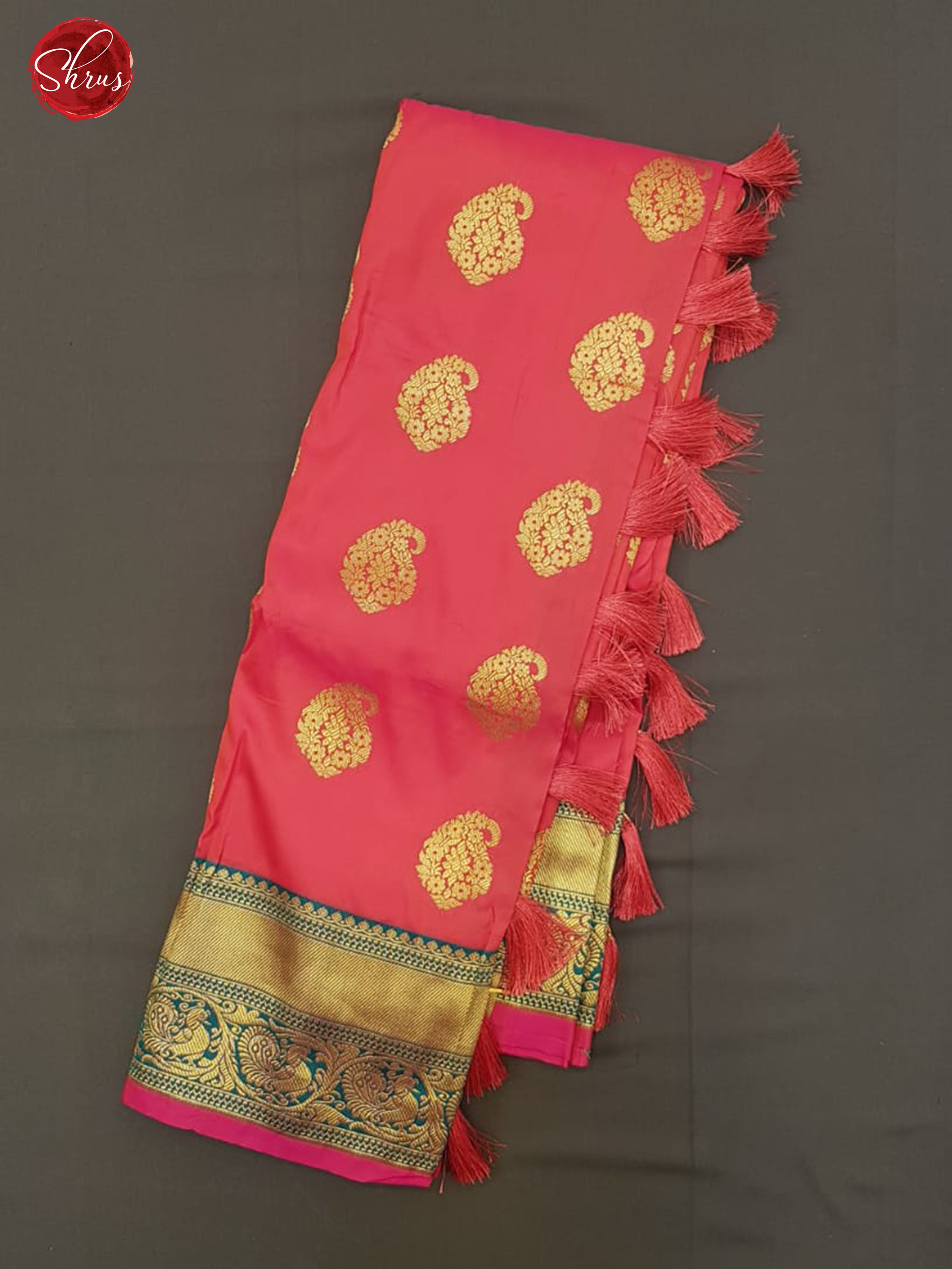 Pink & Purple - Semi Kanchipuram with Zari woven paisleys motifs on the body & Zari Border - Shop on ShrusEternity.com