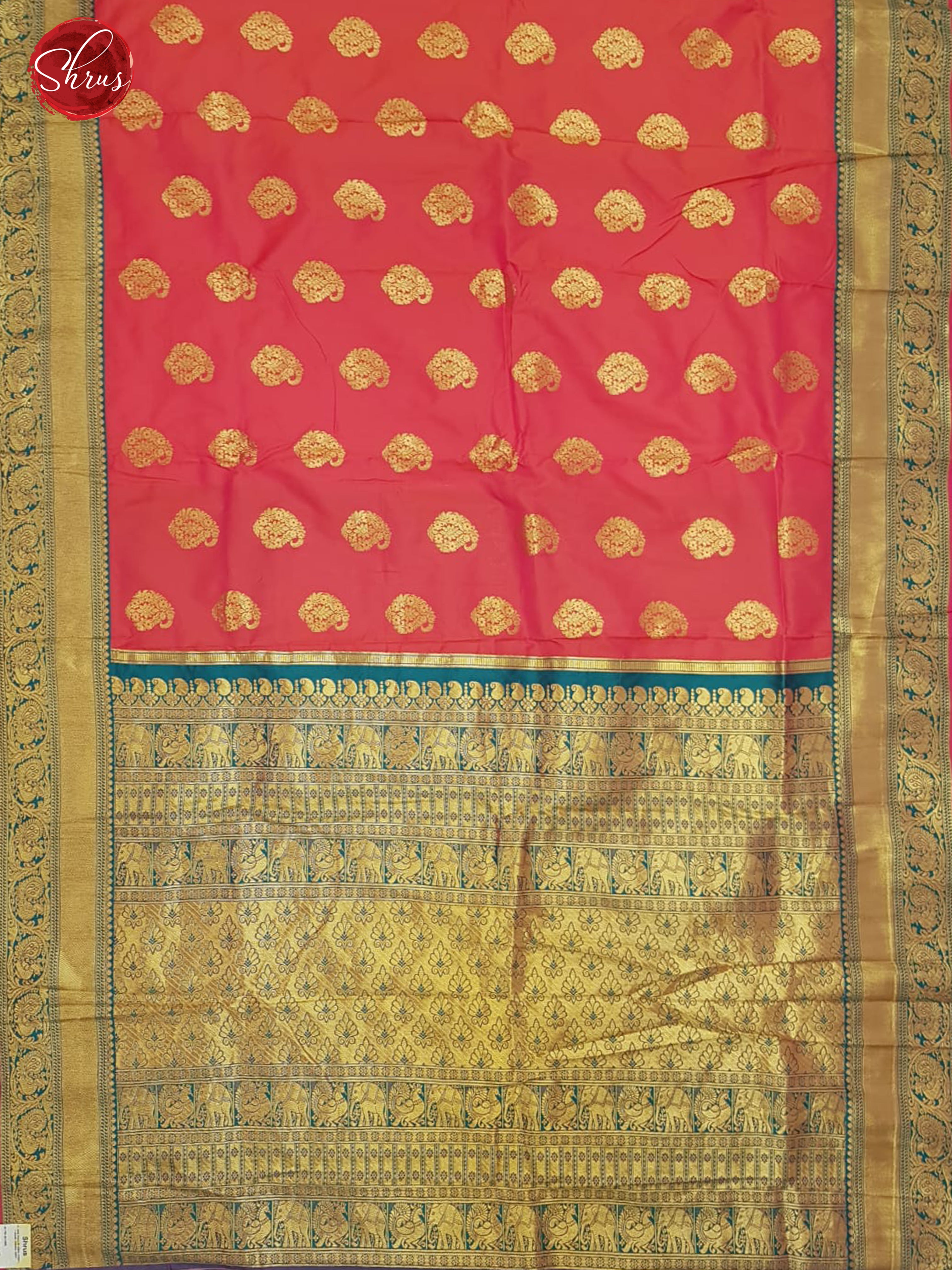 Pink & Purple - Semi Kanchipuram with Zari woven paisleys motifs on the body & Zari Border - Shop on ShrusEternity.com