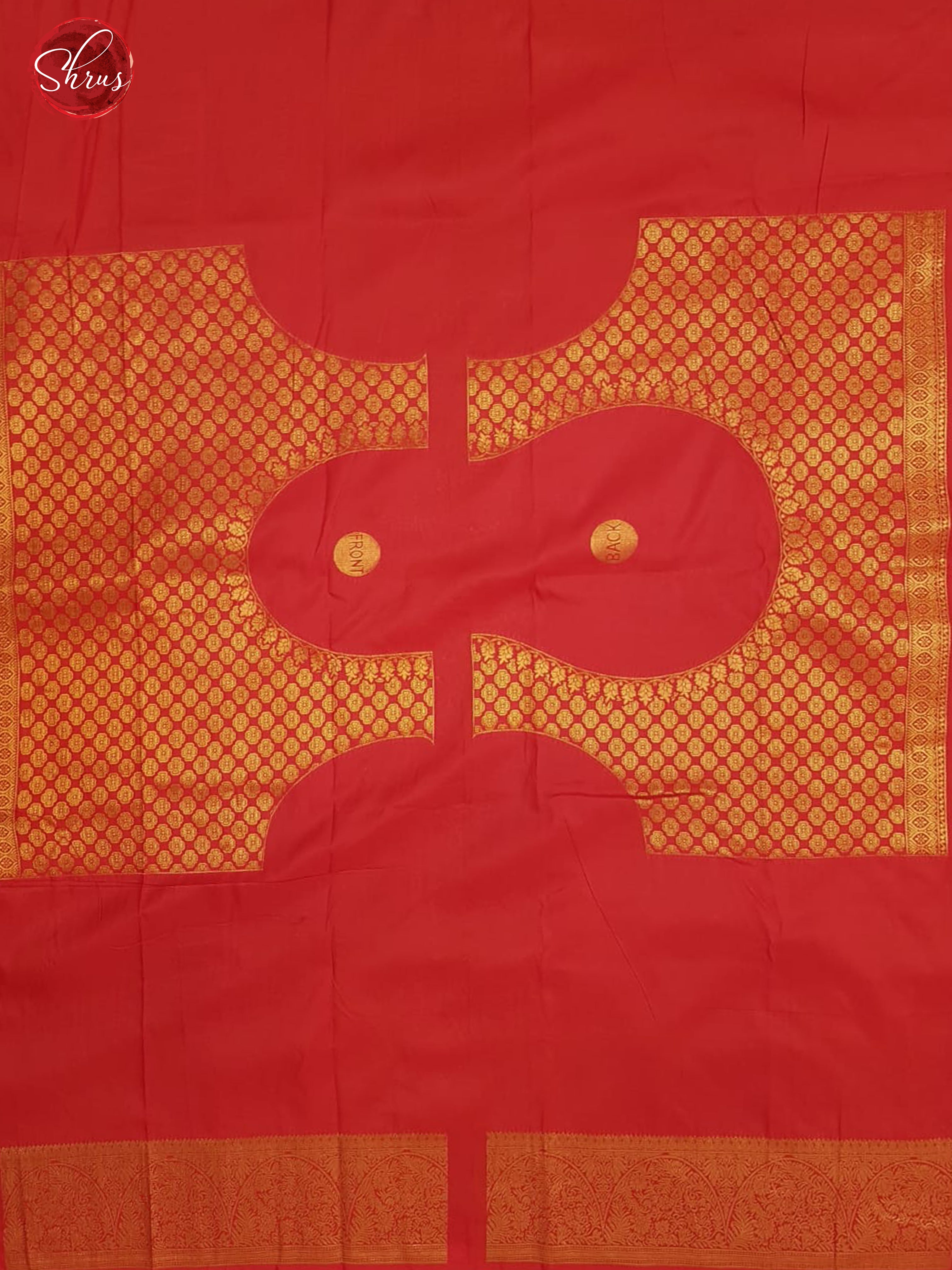 Brown & Red - Semi Kanchipuram Silk with Zari woven brocade on the body & Zari Border - Shop on ShrusEternity.com