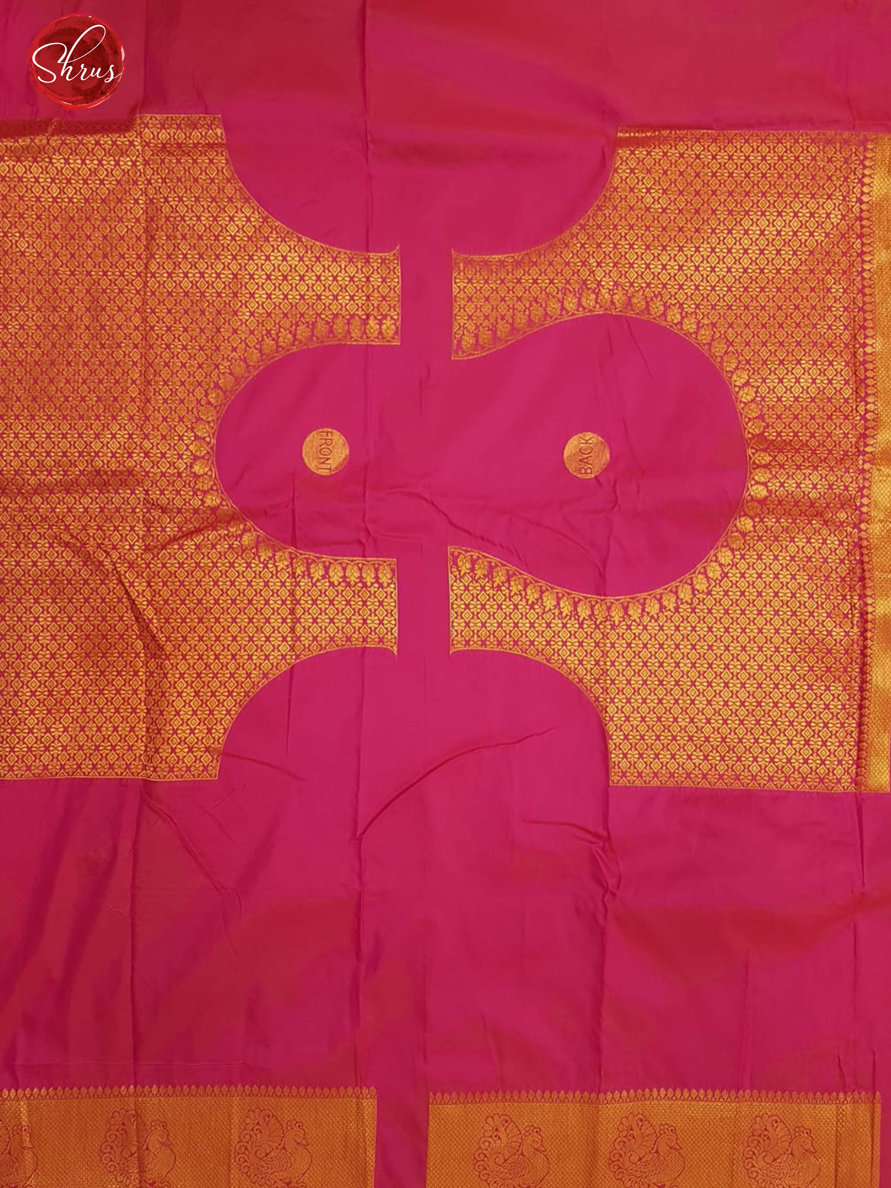 Brown & Pink - Semi Kanchipuram with Zari woven floral motifs on the body & Contrast Zari Border - Shop on ShrusEternity.com