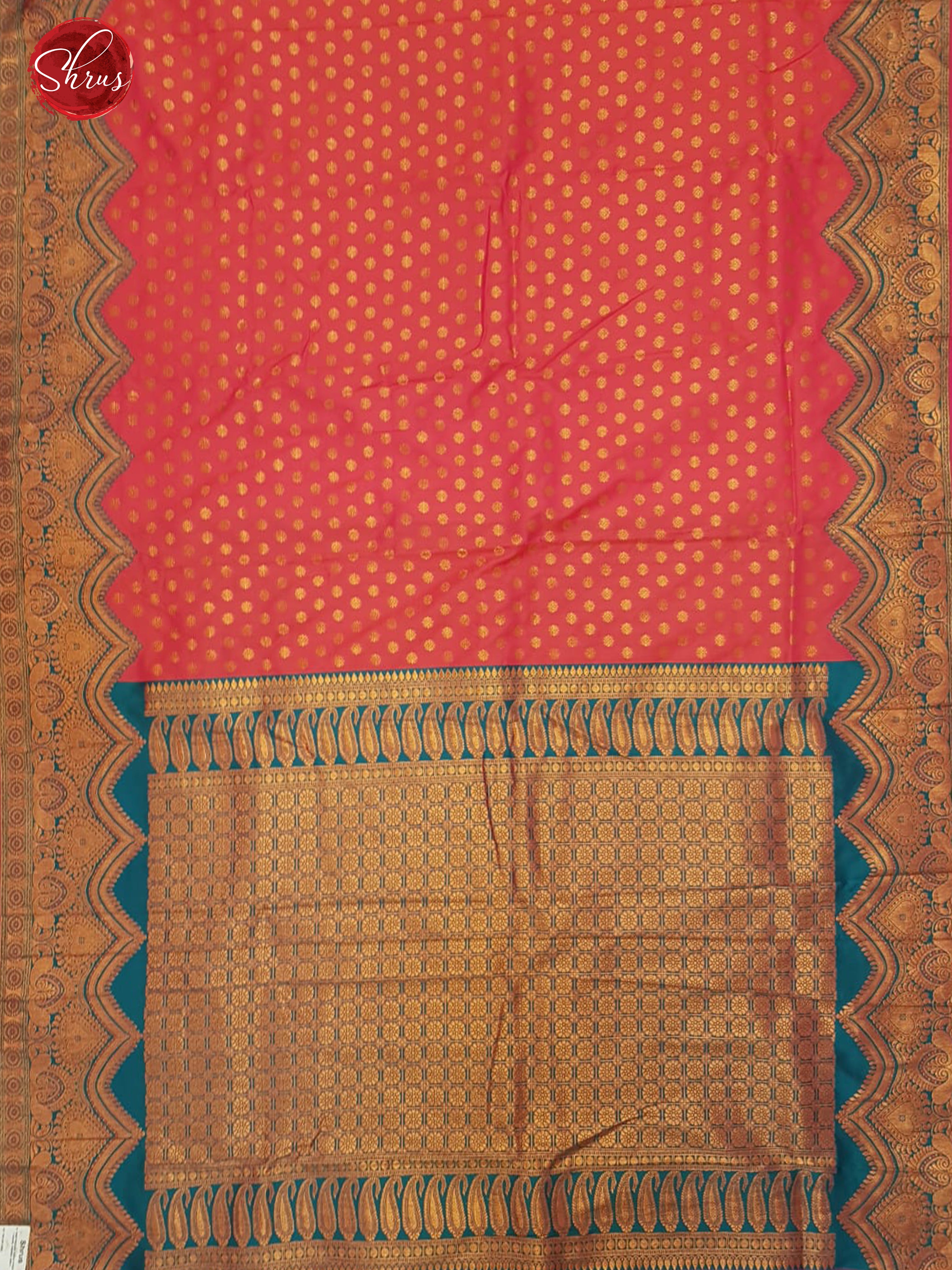 Pink & Purple Semi Kanchipuram with Zari woven floral buttas on the body & Zari Border - Shop on ShrusEternity.com