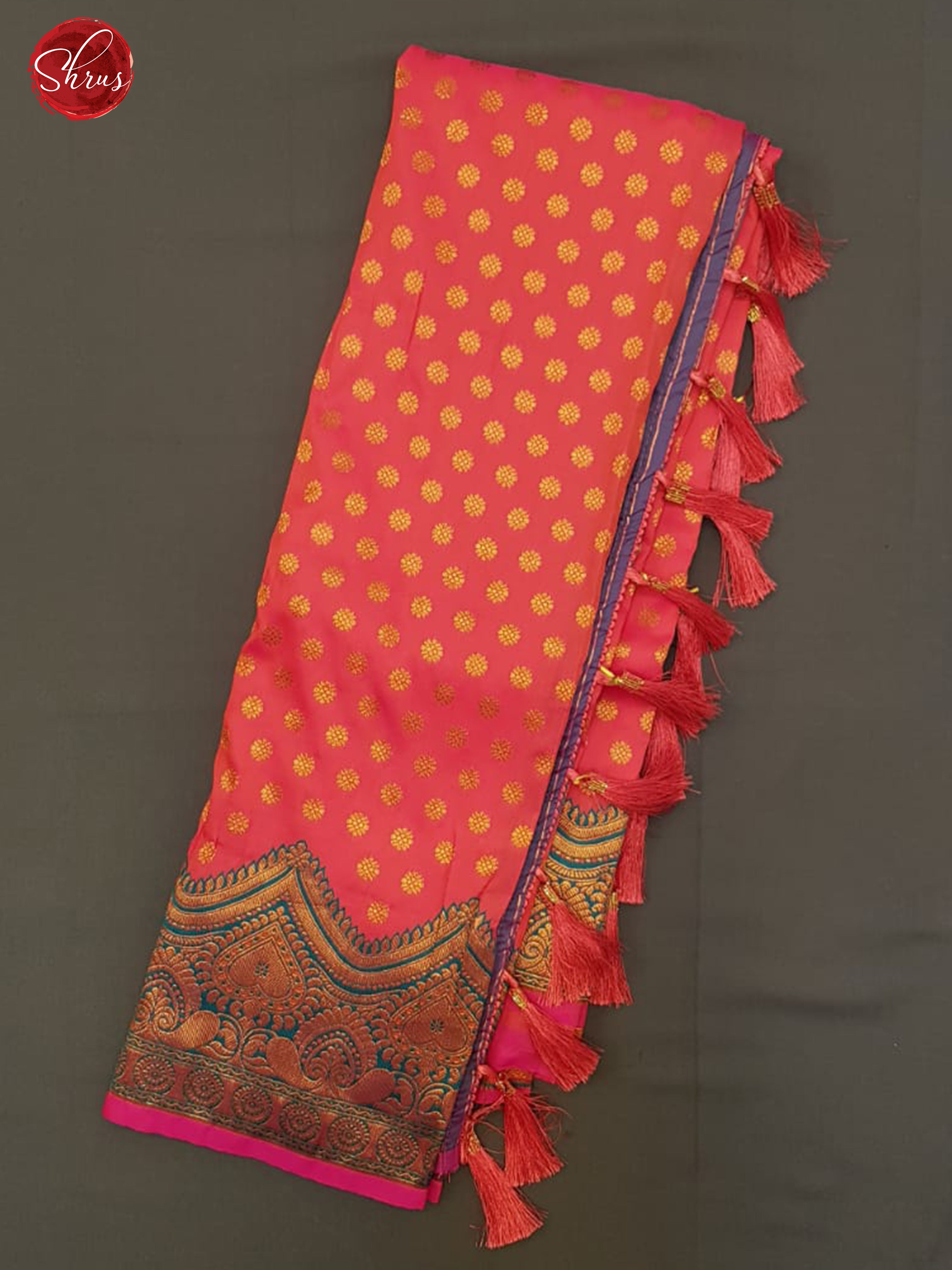 Pink & Purple Semi Kanchipuram with Zari woven floral buttas on the body & Zari Border - Shop on ShrusEternity.com