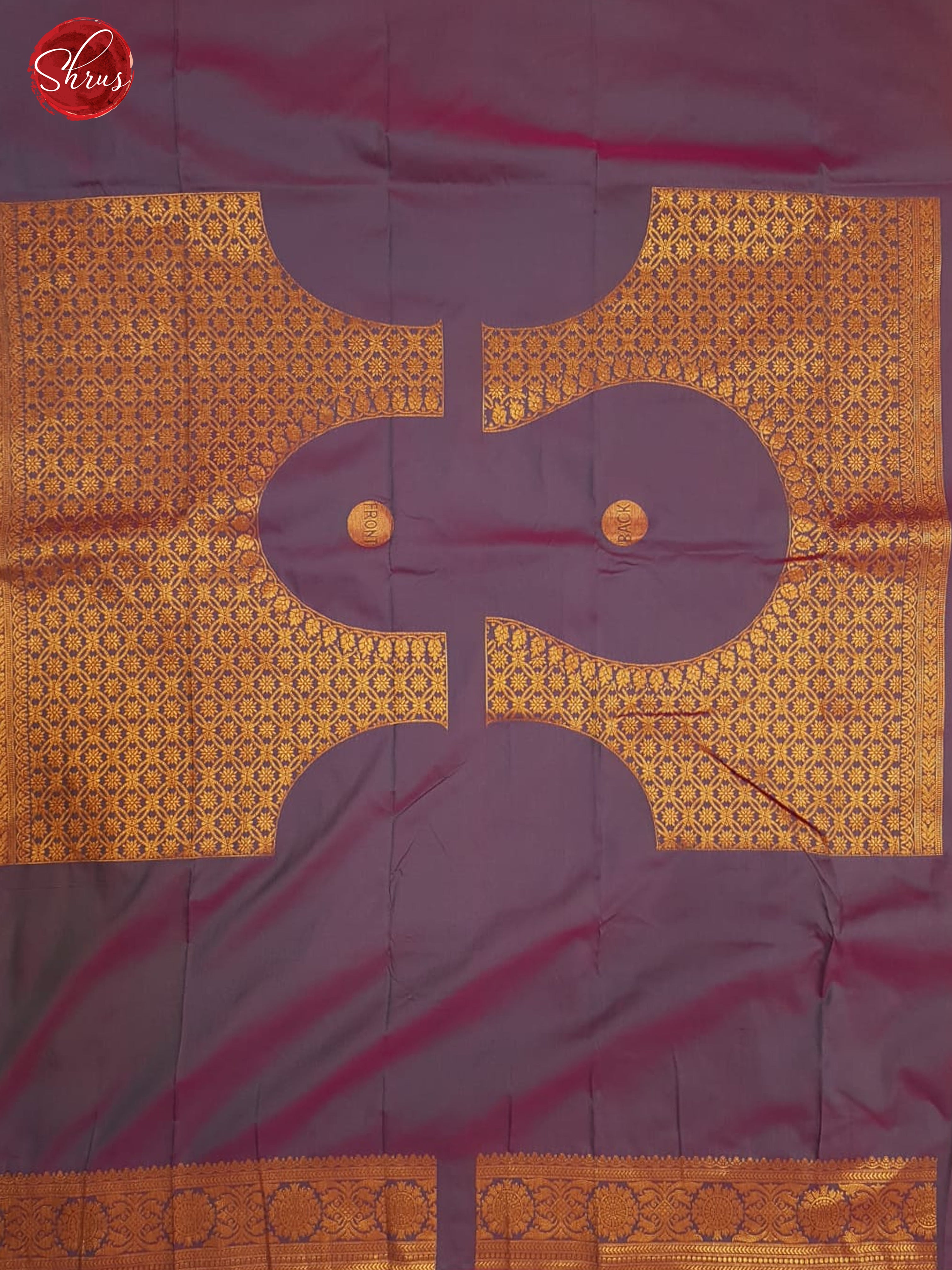 Pink & Purple- Semi Kanchipuram with Zari woven brocade on the body & Zari Border - Shop on ShrusEternity.com