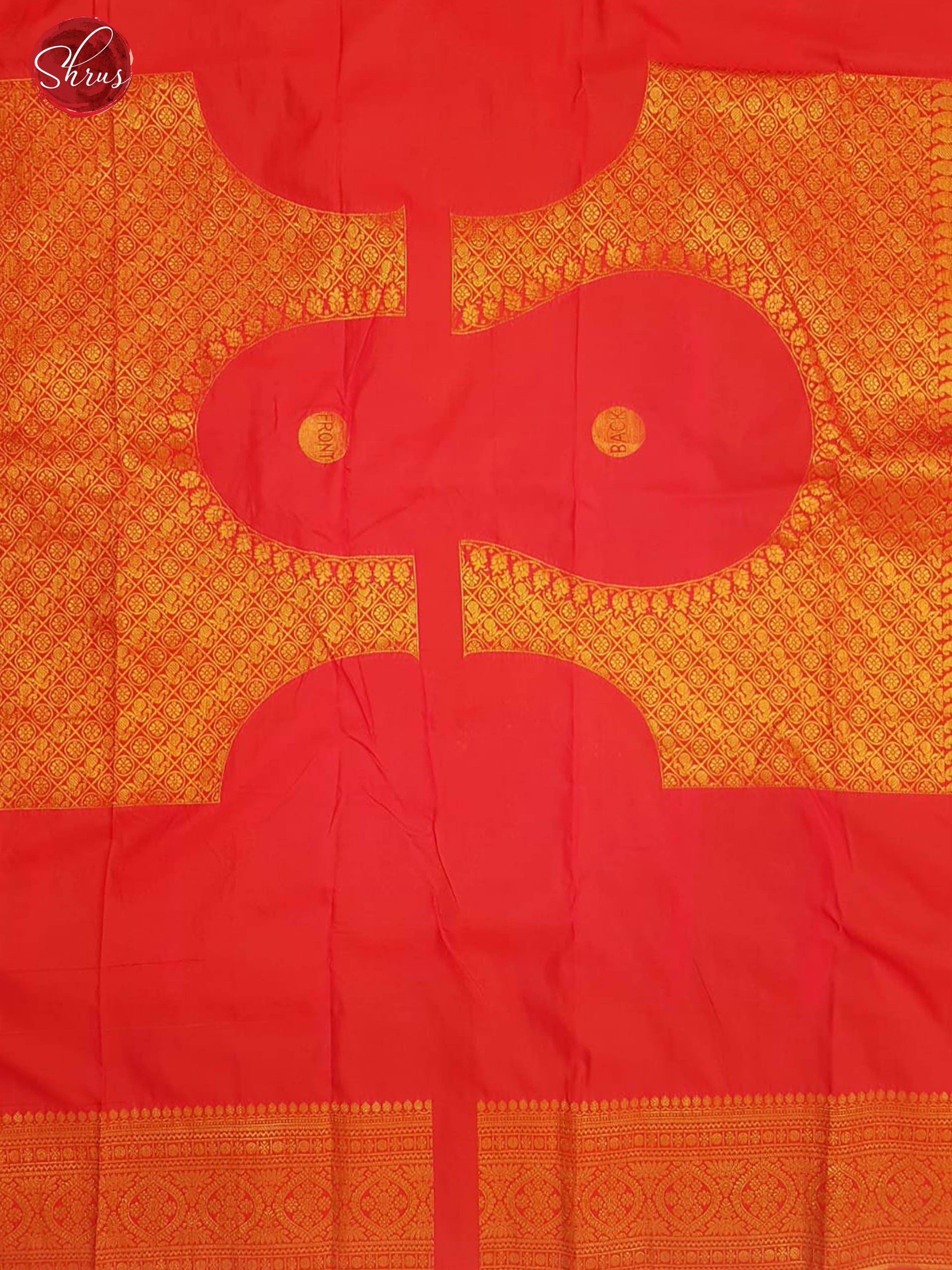 Green & Red -Semi Kanchipuram with Zari woven brocade on the body & Contrast Zari Border - Shop on ShrusEternity.com